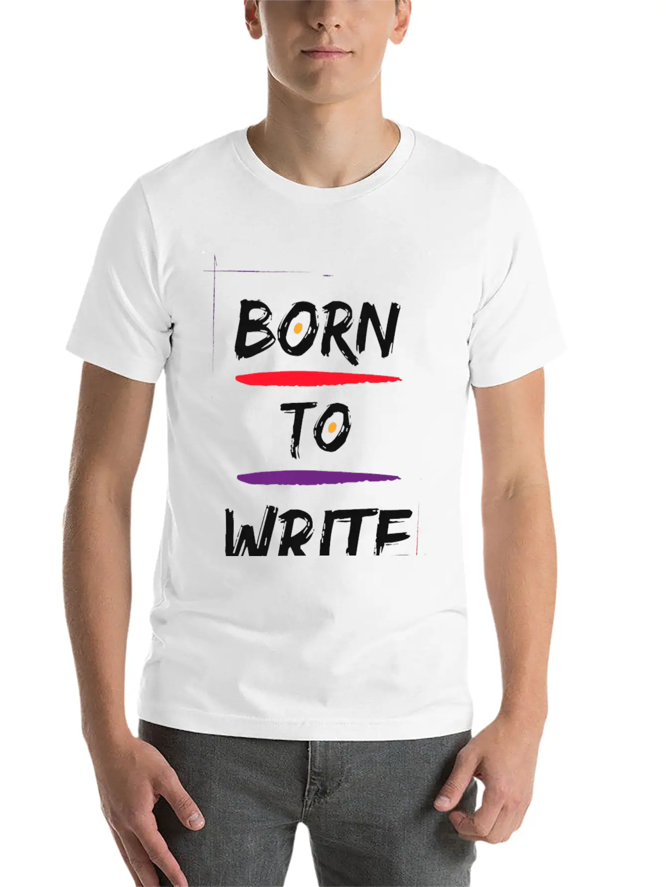Born To Write Unisex Short Sleeve Soft Cotton T-Shirt – Casual Everyday Wear