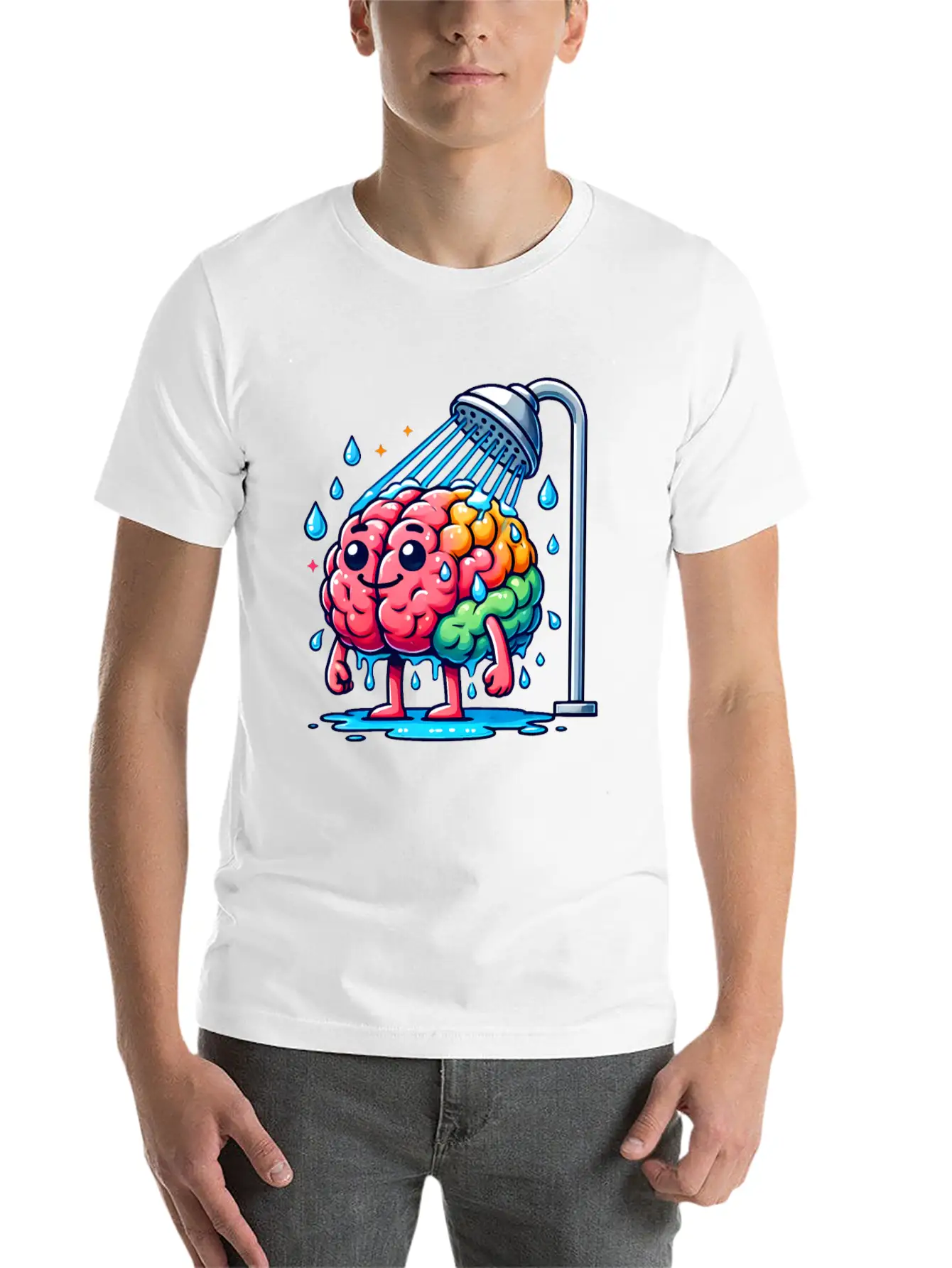 Brain Taking A Shower Essential Unisex Summer Tee – Soft Cotton Casual Fit