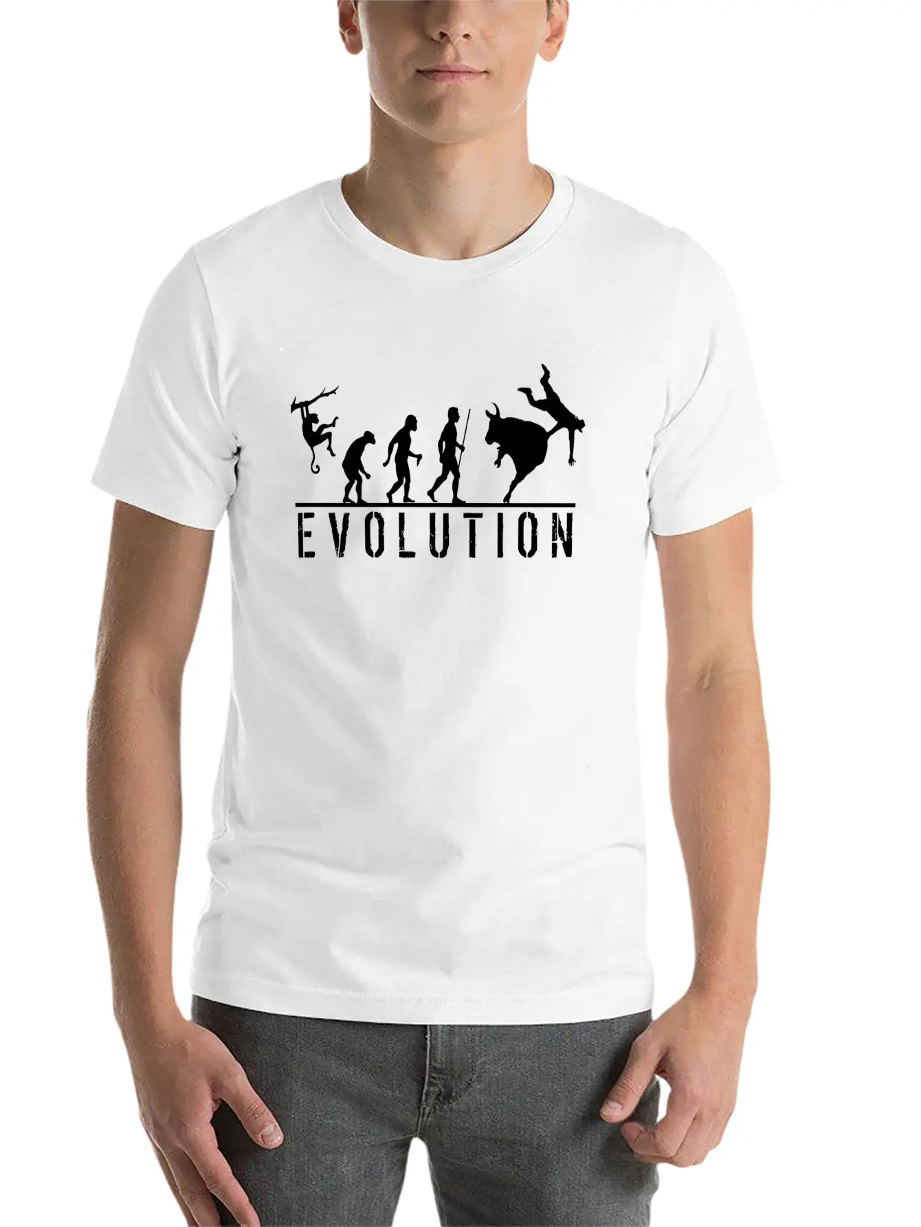 Bull Riding Evolution Comfortable Minimalist Graphic Tee – Summer Style Essential