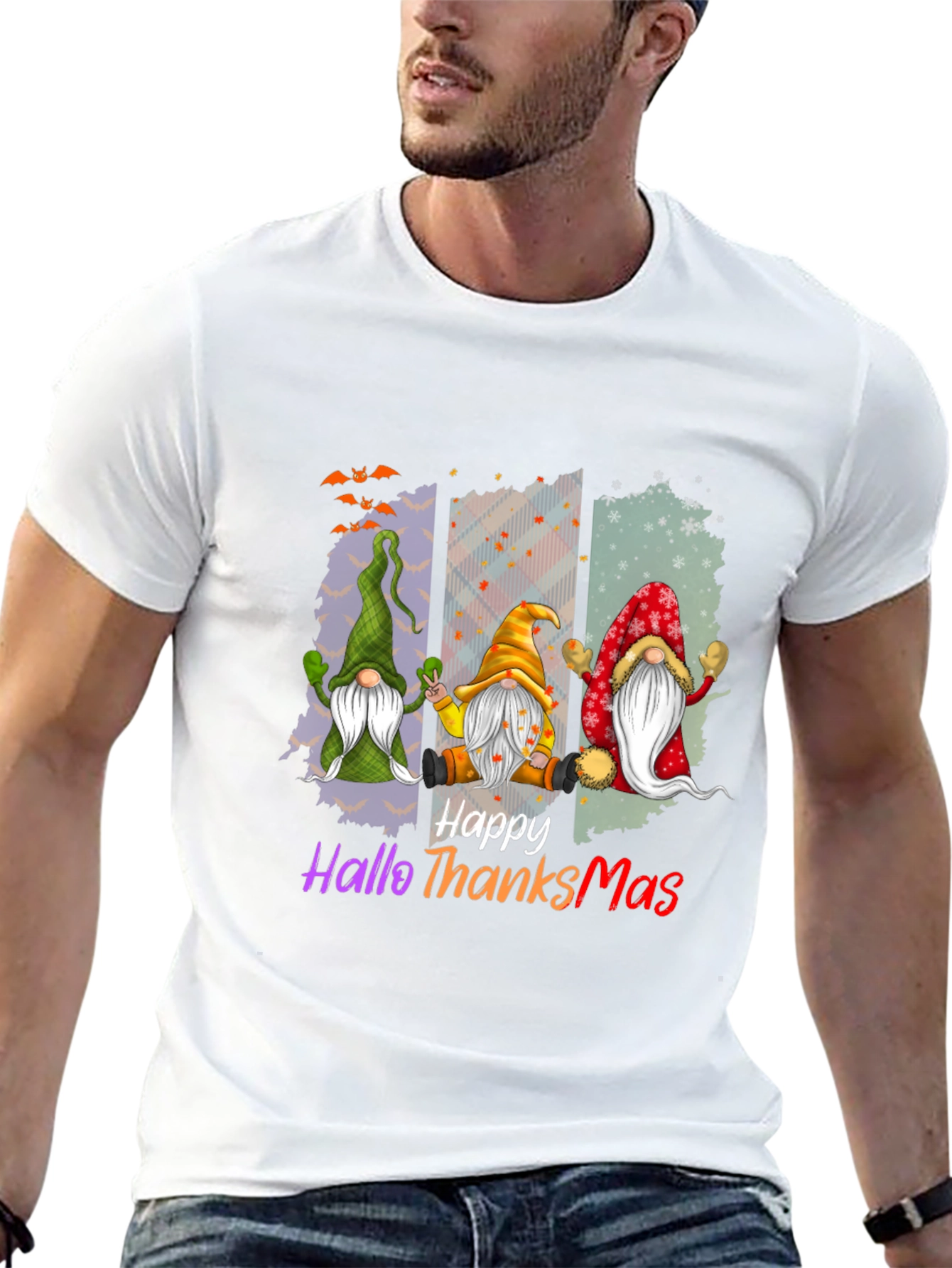 Happy HalloThanksMas Gnome T-Shirt