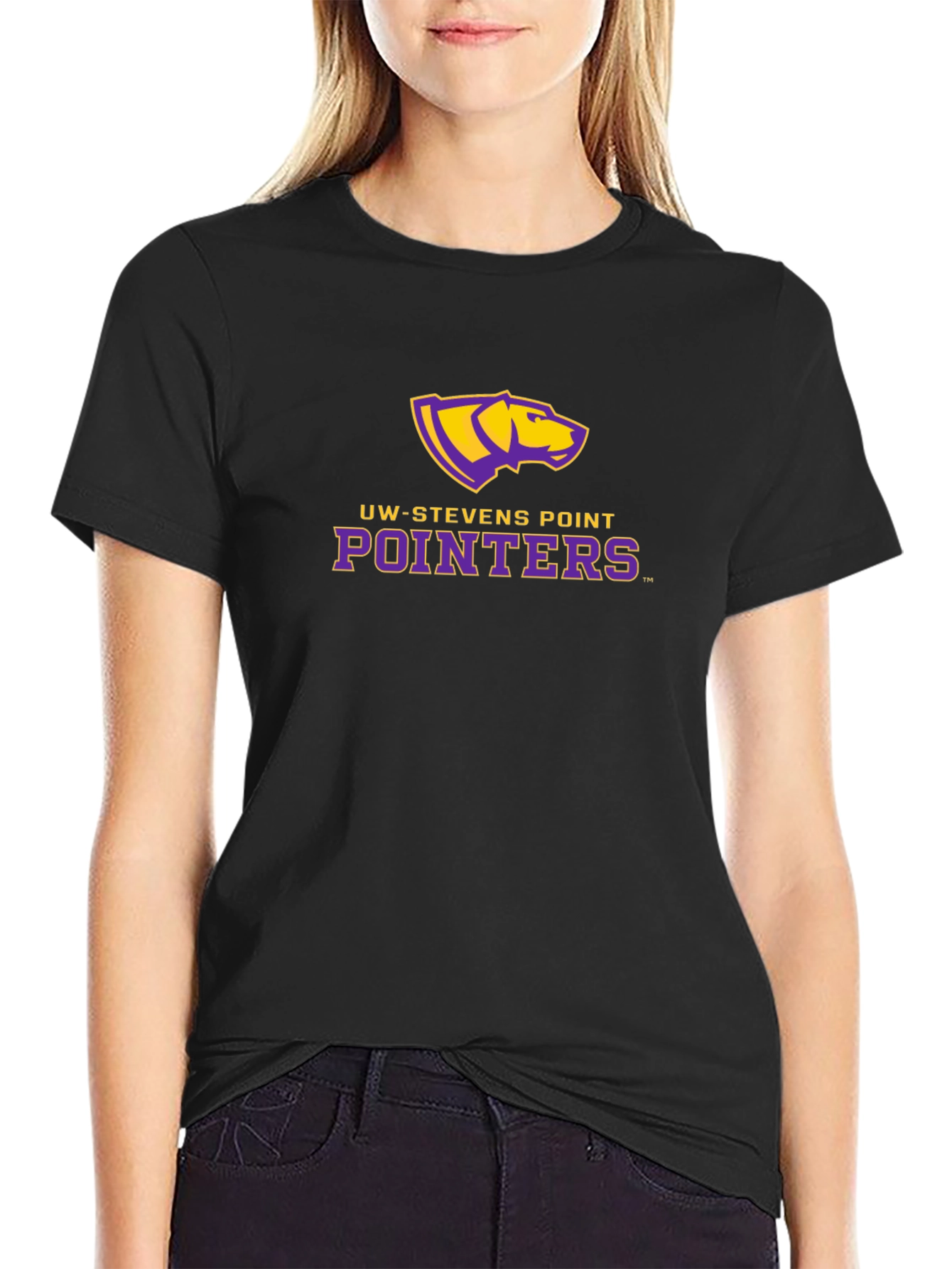 UW-Stevens Point Pointers Black T-Shirt