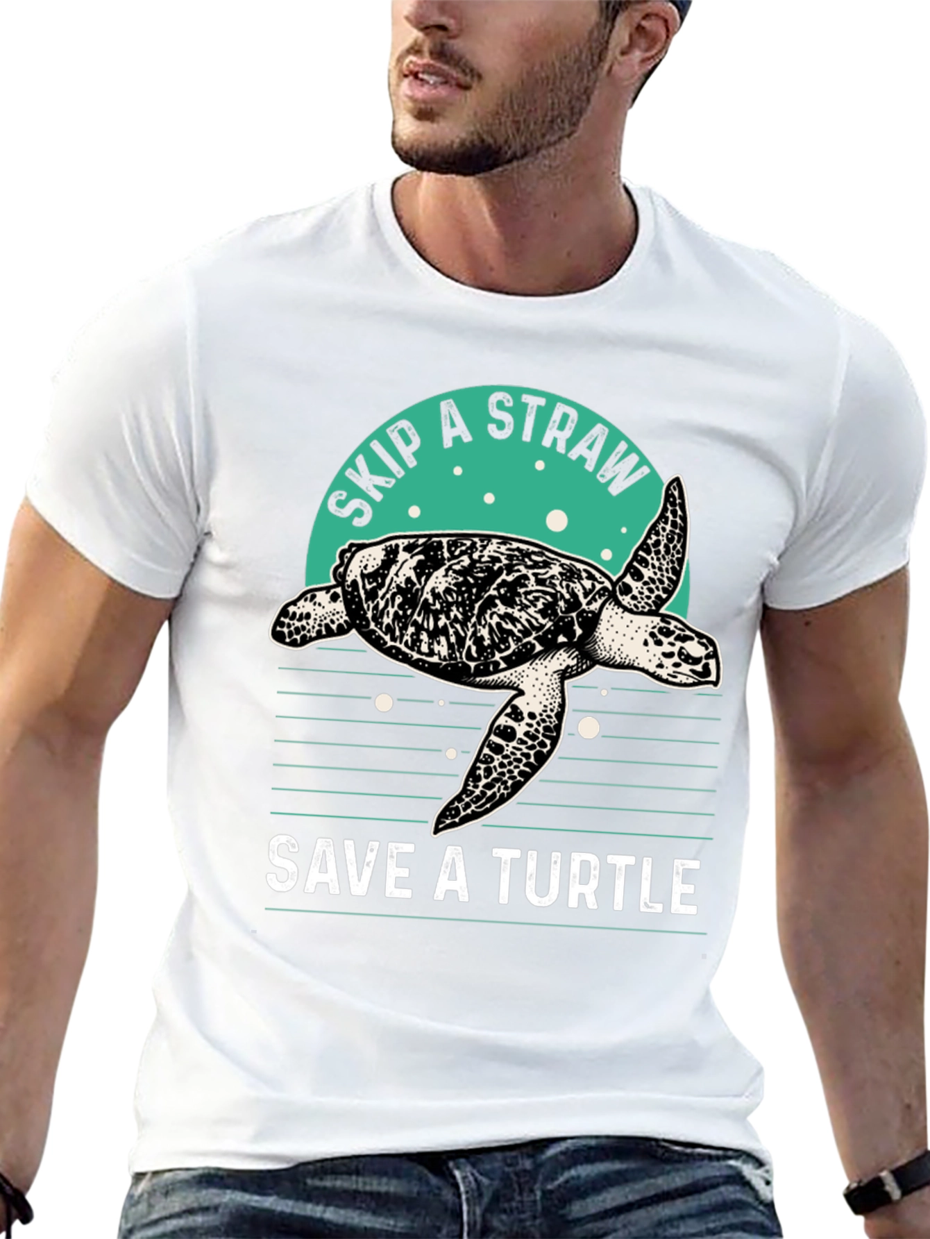 Save A Turtle T-Shirt Skip A Straw Tee