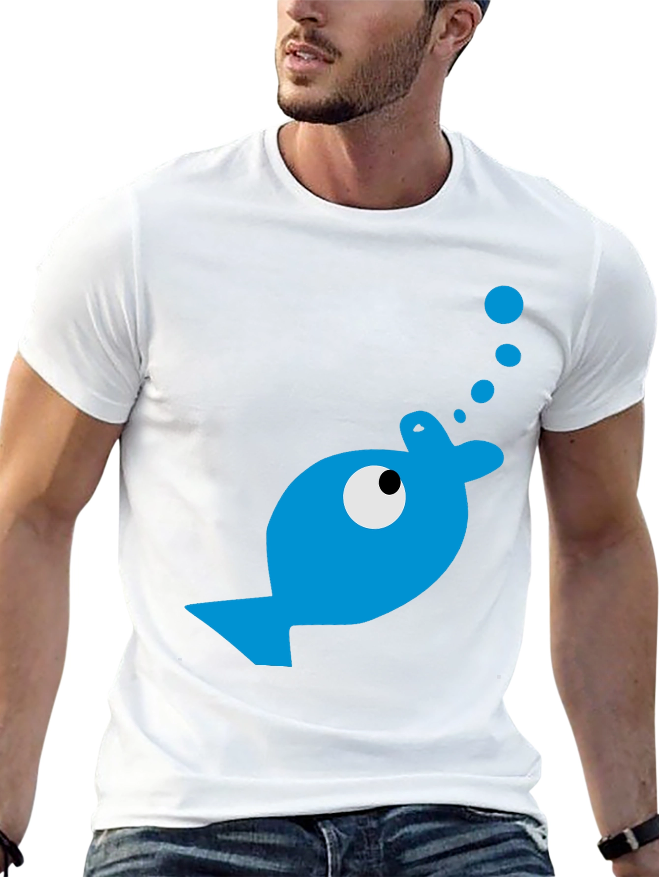 Blue Fish Graphic T-Shirt - Casual Comfort