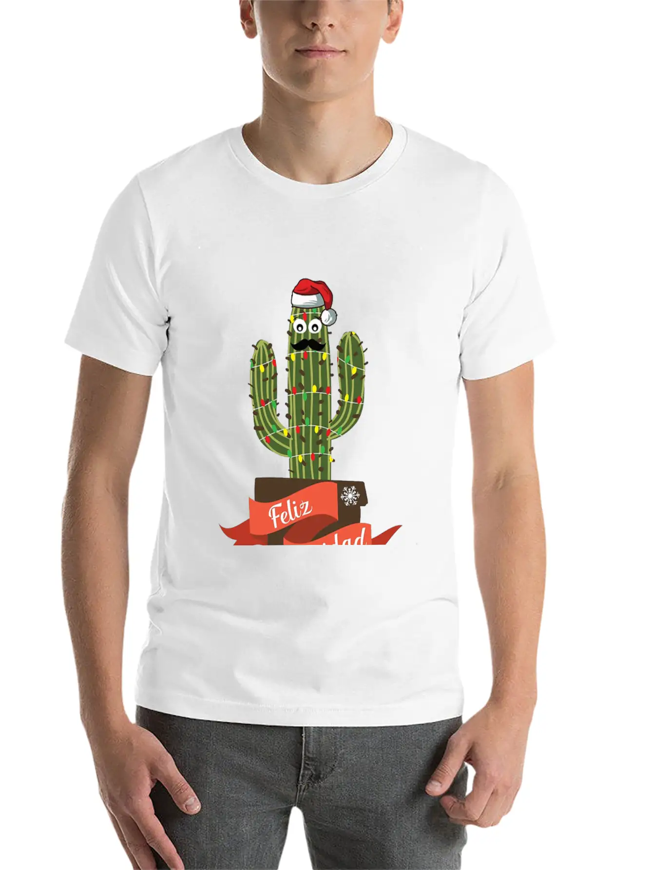 Cactus Christmas Vacation Unisex Short Sleeve Soft Cotton T-Shirt – Casual Everyday Wear