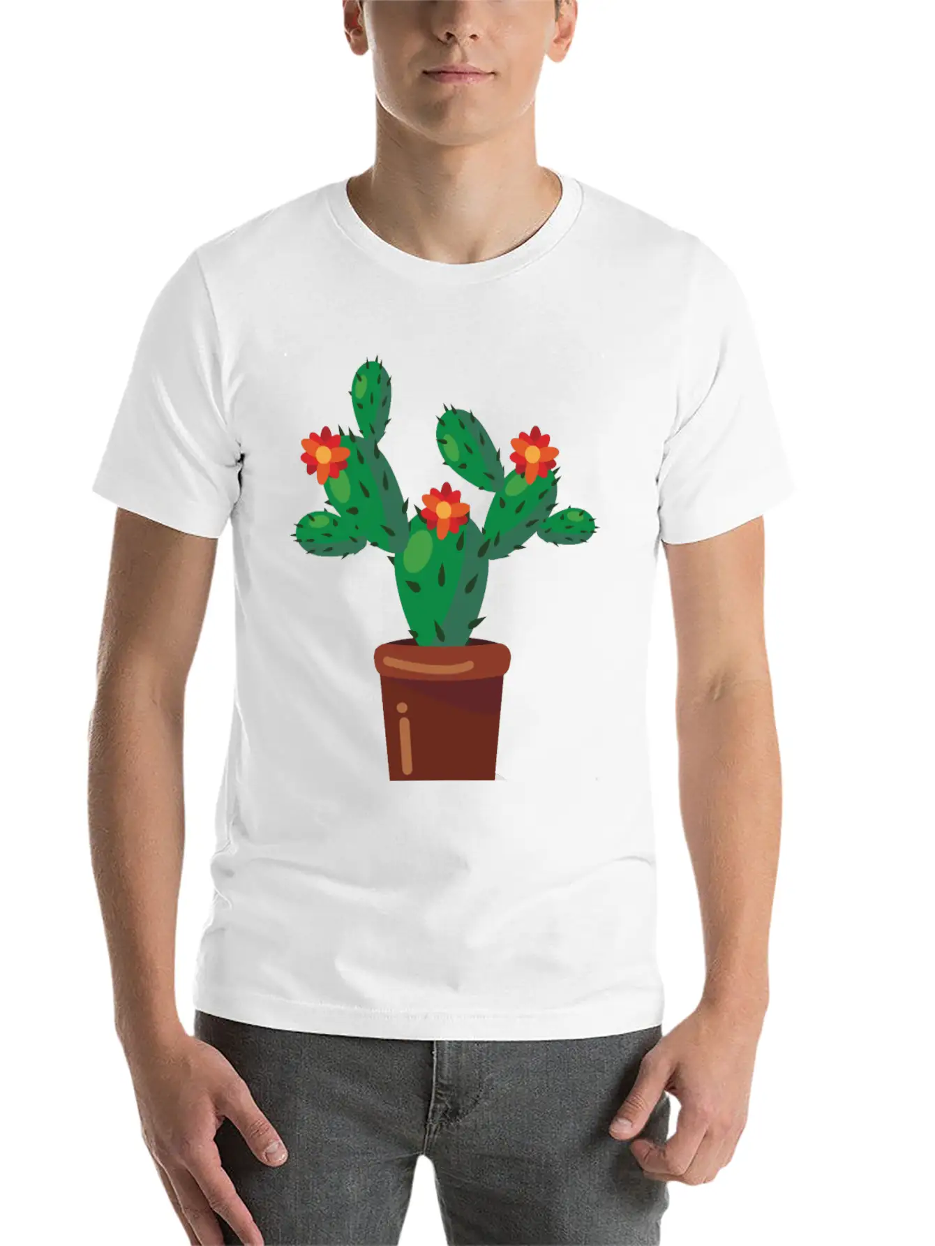 Cactus Comfortable Minimalist Graphic Tee – Summer Style Essential
