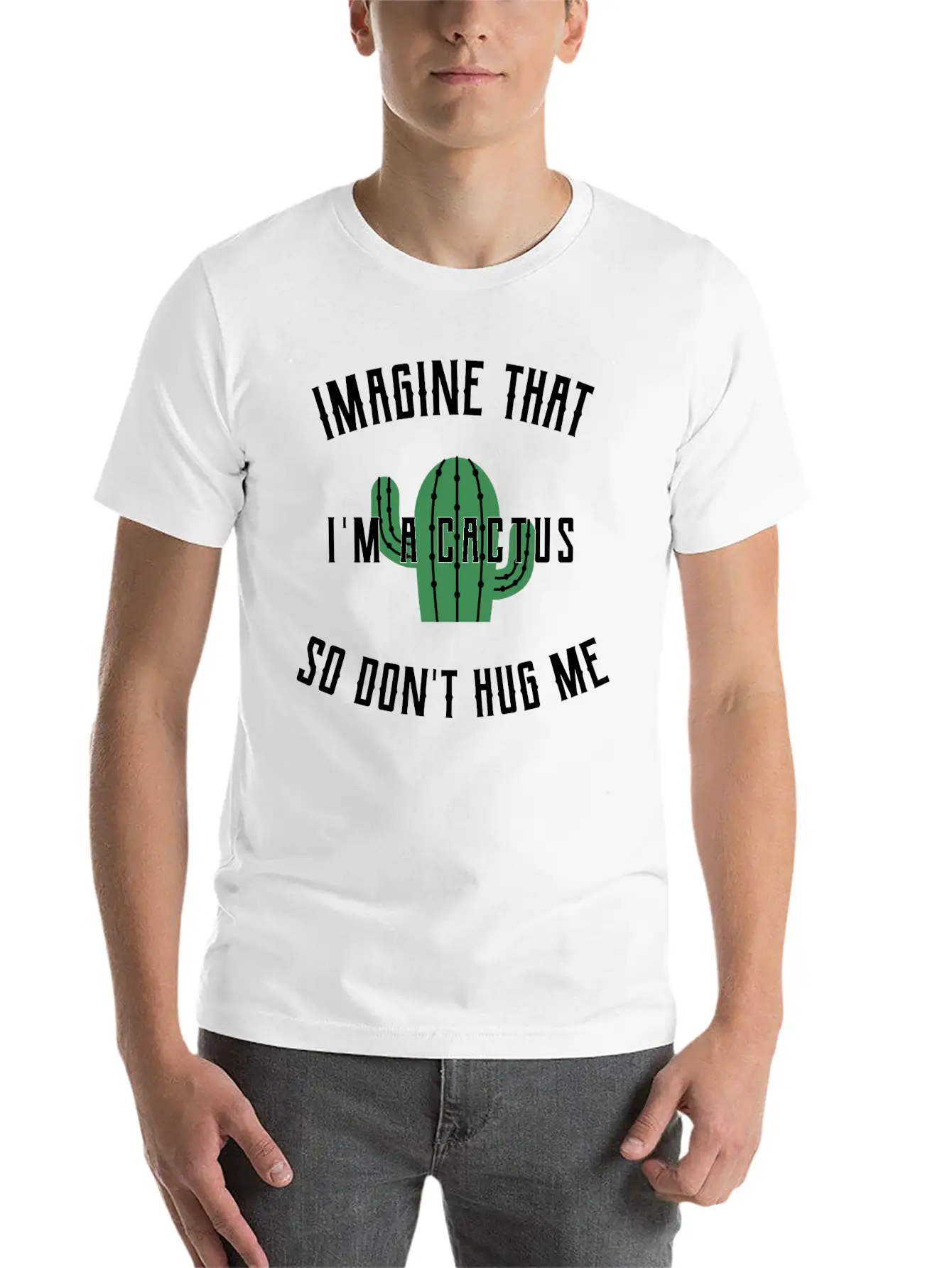 Cactus Hug Hugging Unisex Short Sleeve Soft Cotton T-Shirt – Casual Everyday Wear