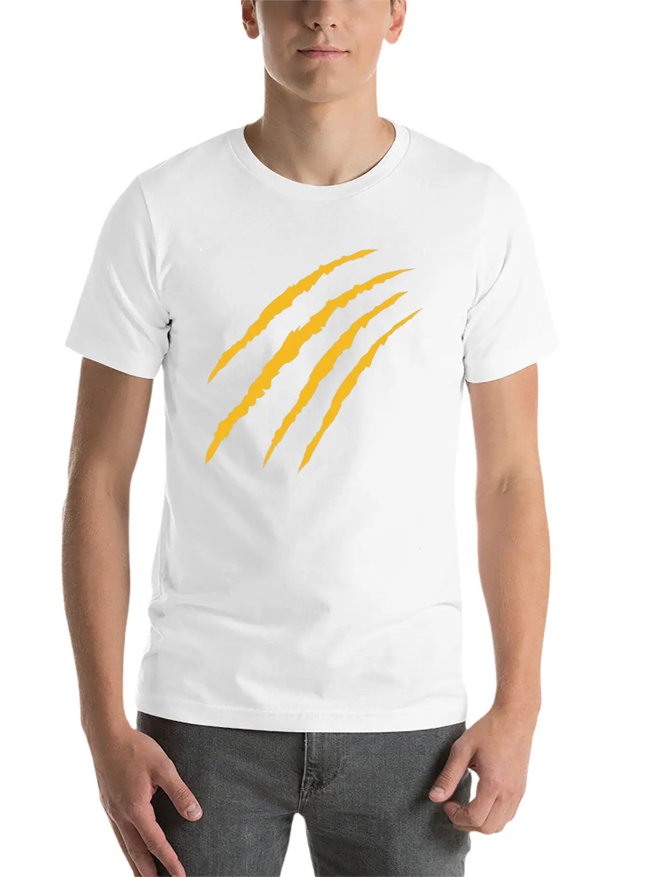 Cat Claw Marks (Bright Gold) Timeless Short Sleeve Tee – Comfy And Minimalist Design