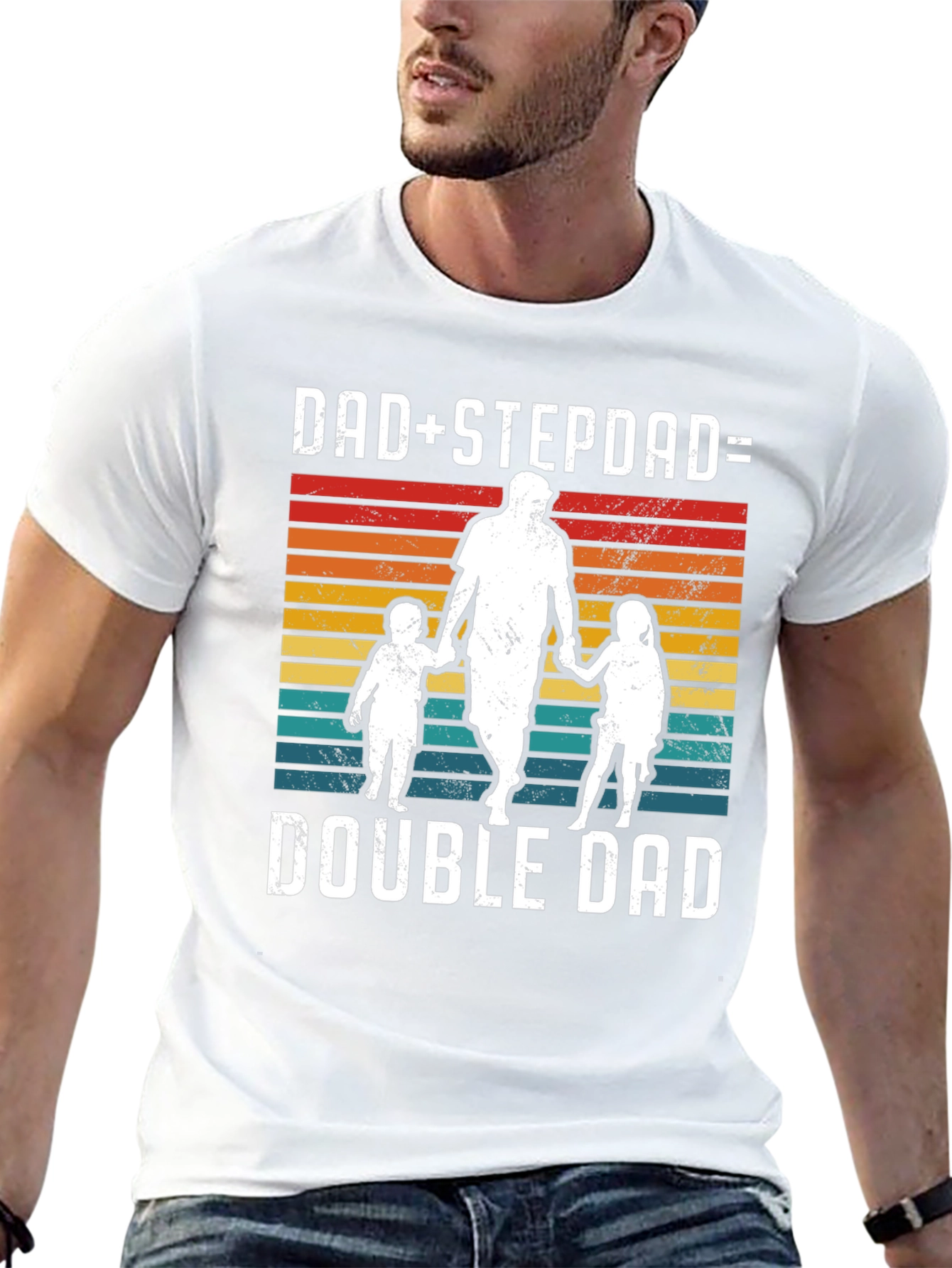 Dad+Stepdad=Double Dad Graphic T-Shirt