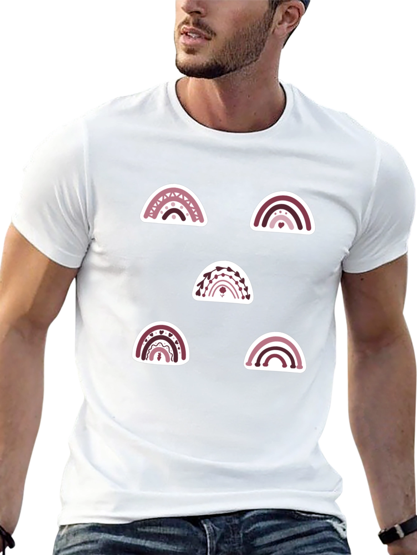 Rainbow Graphic Tee - Trendy Casual Shirt