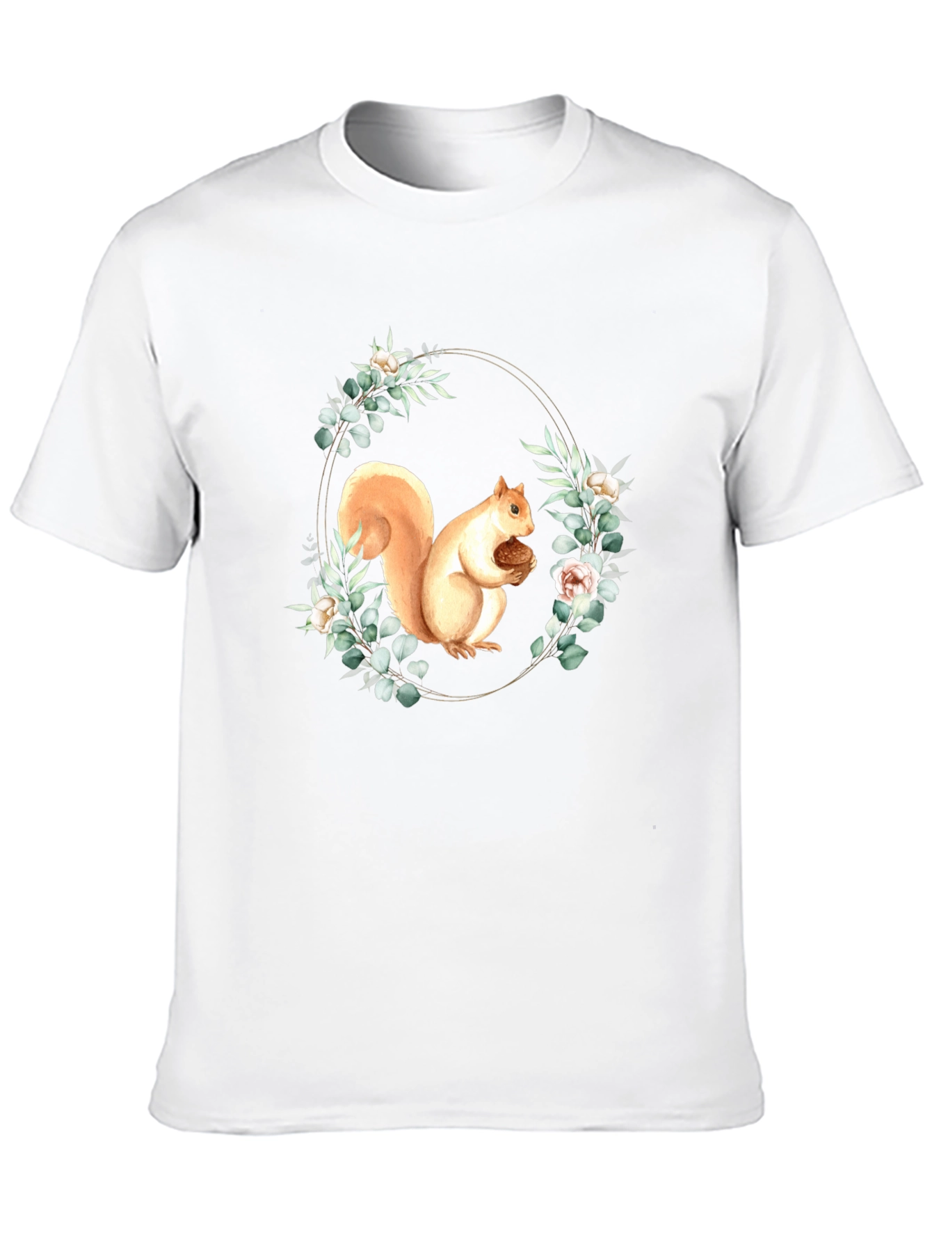 Squirrel Floral Wreath Graphic Tee