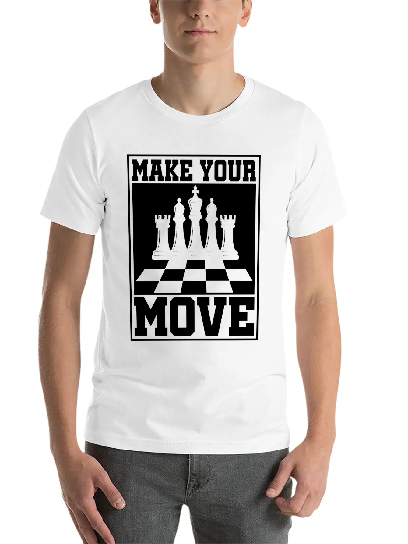 Chess Players Tournament For Thinkers, Smart Unisex Short Sleeve Soft Cotton T-Shirt – Casual Everyday Wear