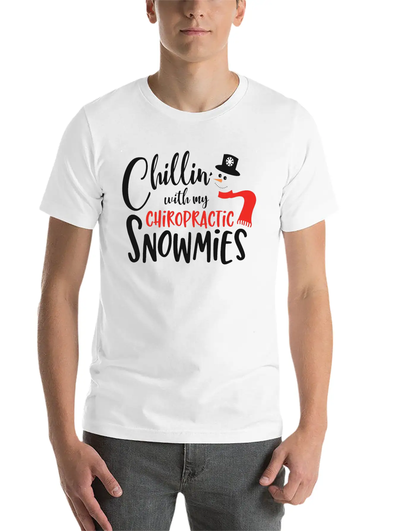Christmas Chiropractor Chillin Snowmies Unisex Casual T-Shirt – Clean Design For Daily Comfort
