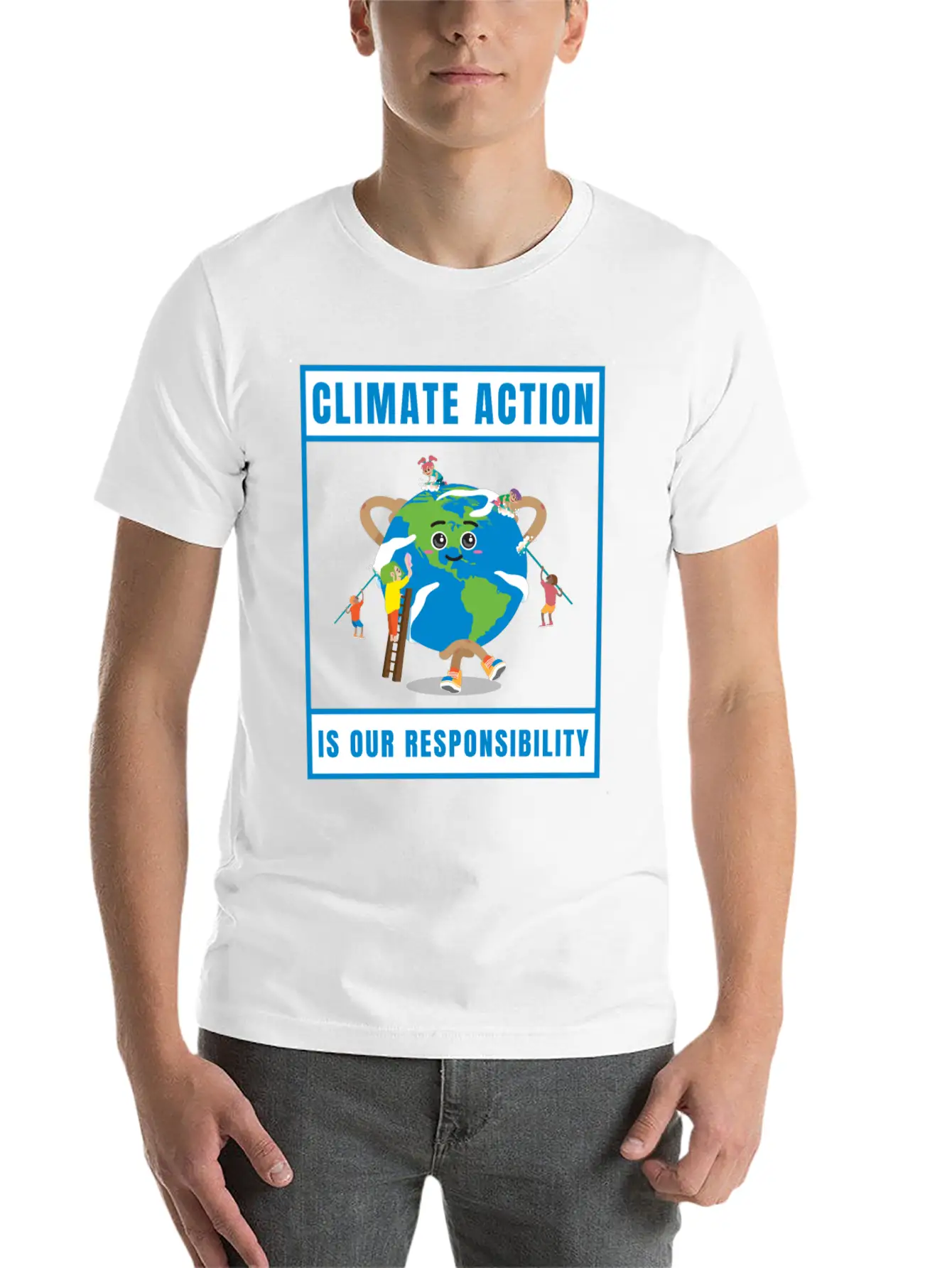 Climate Action Is Our Responsibility Essential Unisex Summer Tee – Soft Cotton Casual Fit