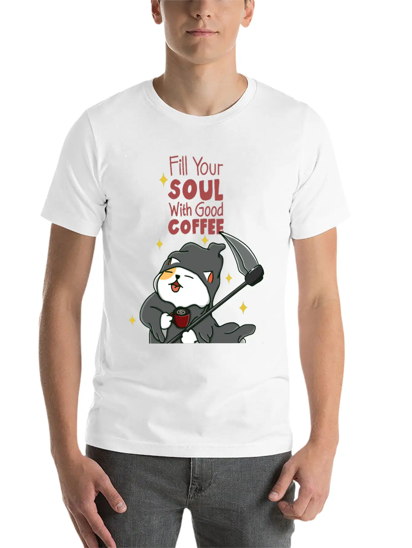 Coffee And Soul Unisex Short Sleeve Soft Cotton T-Shirt – Casual Everyday Wear