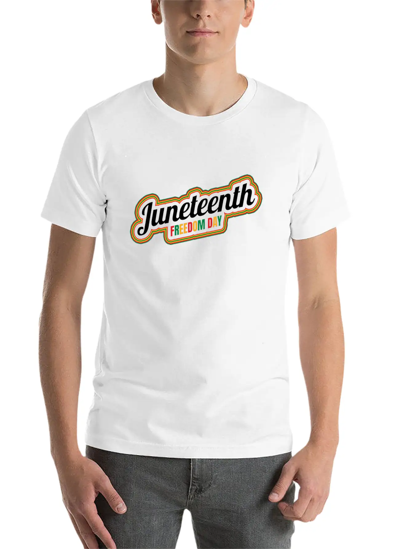 Colorful Freedom Day Logo Juneteenth Comfortable Minimalist Graphic Tee – Summer Style Essential