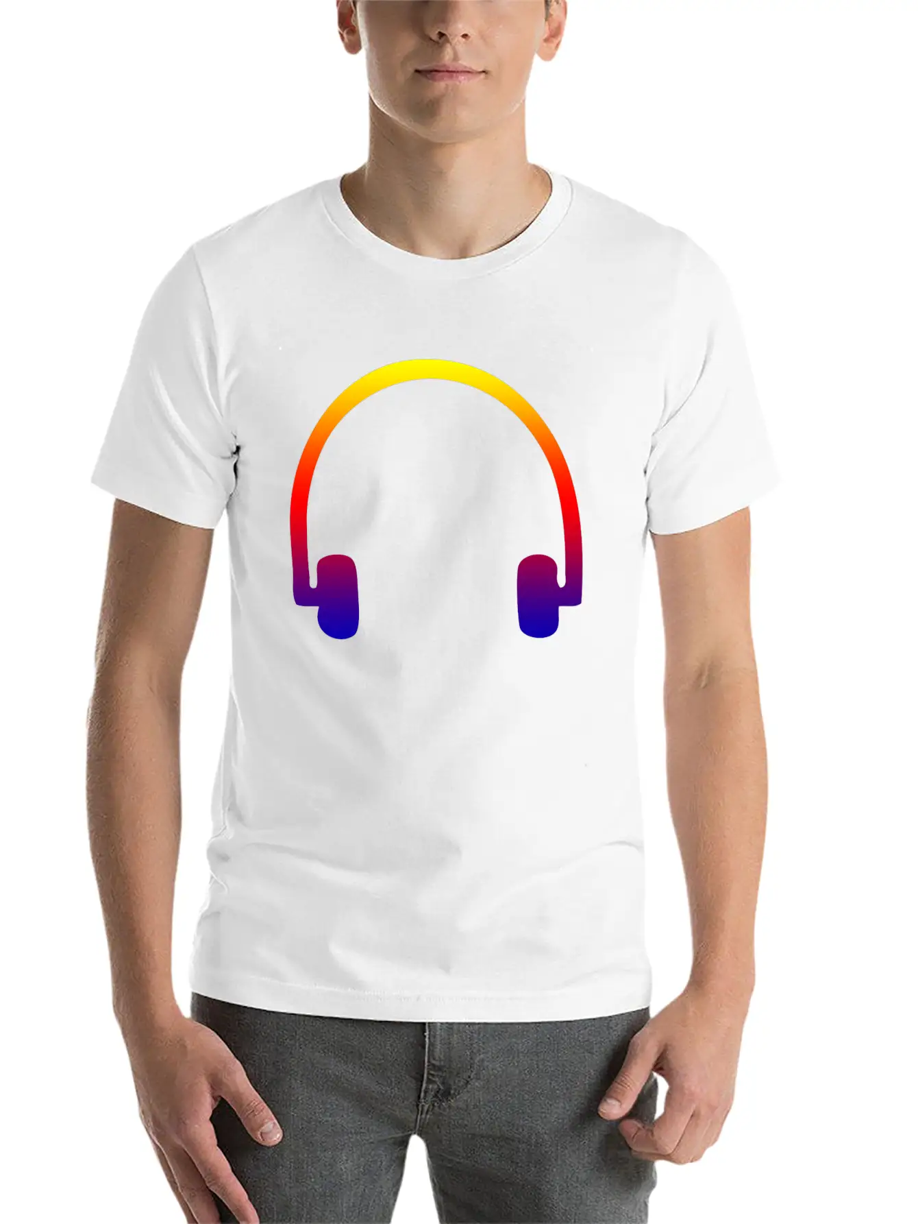 Colorful Headphones Stylish Everyday T-Shirt – Unisex Basic Cotton Tee