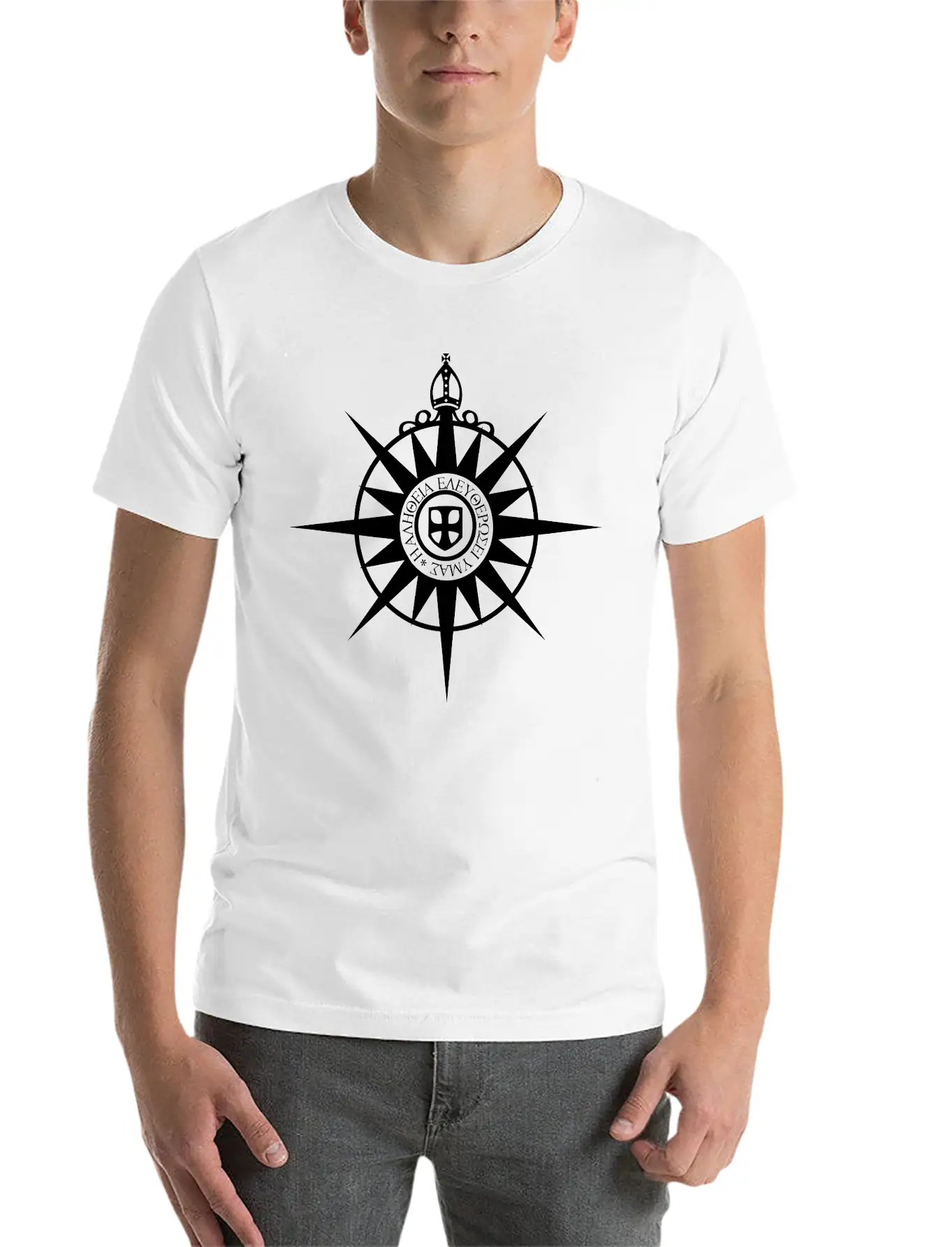 Compass Rose Unisex Short Sleeve Soft Cotton T-Shirt – Casual Everyday Wear