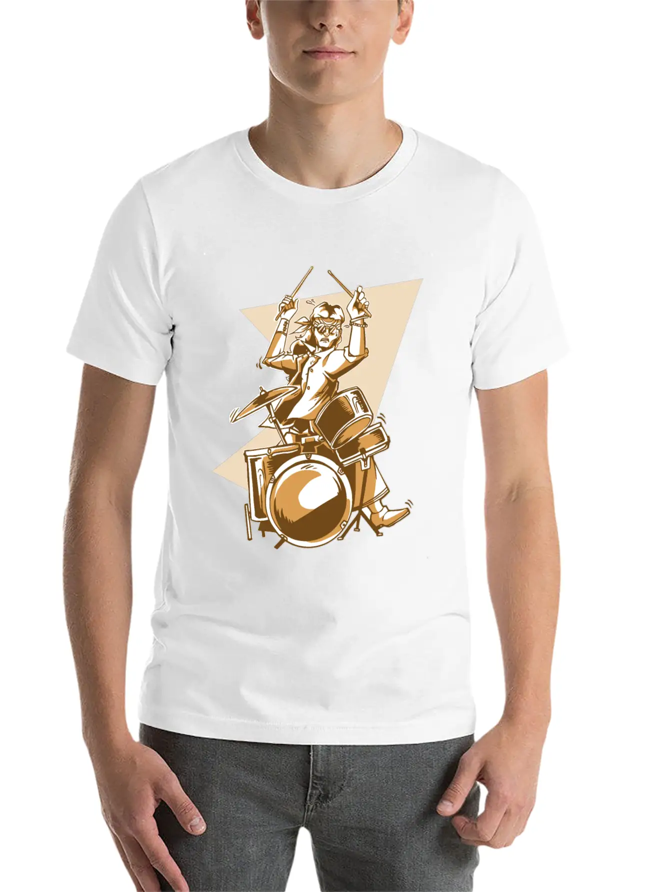 Cool Drummer Stylish Everyday T-Shirt – Unisex Basic Cotton Tee