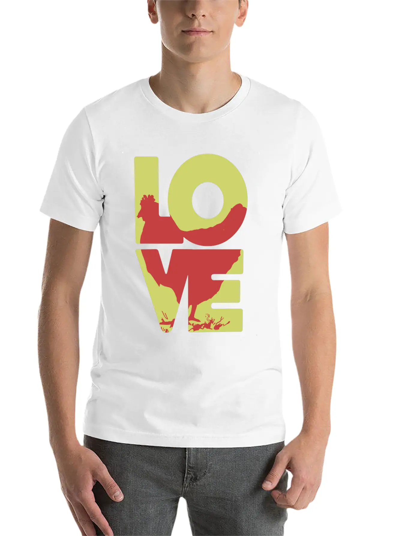 Cool Love Chicken T-shirt Stylish Everyday T-Shirt – Unisex Basic Cotton Tee