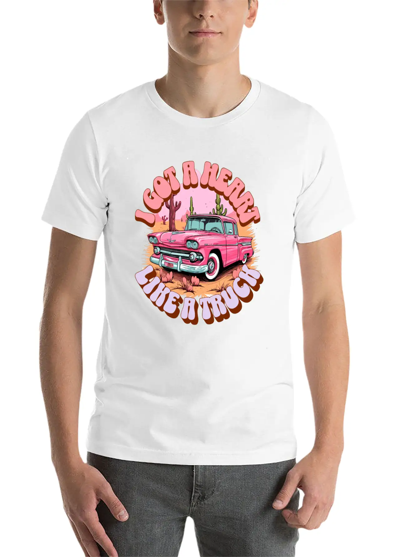Country, Western, Heart Like A Truck, Western Boho Stylish Everyday T-Shirt – Unisex Basic Cotton Tee