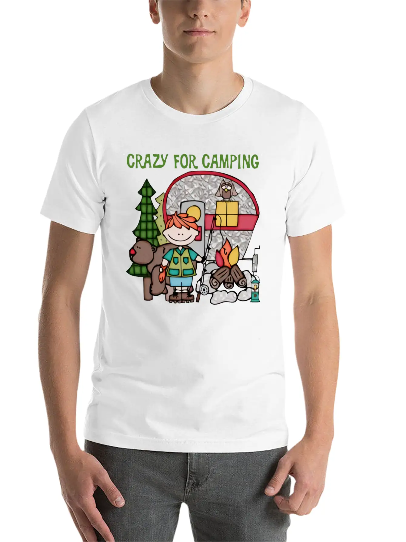 Crazy For Camping Timeless Short Sleeve Tee – Comfy And Minimalist Design