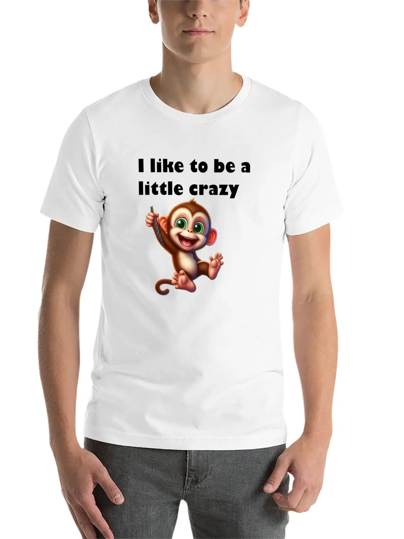 Crazy Monkey Unisex Short Sleeve Soft Cotton T-Shirt – Casual Everyday Wear