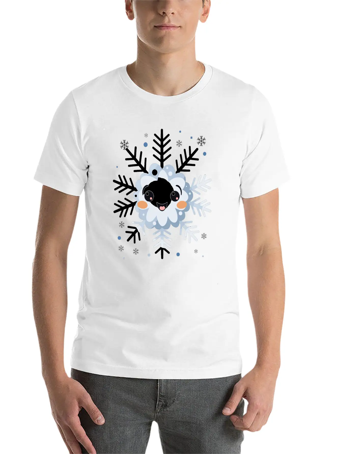 Cute Funny Snowflake Snow Winter Kawaii Gift Comfortable Minimalist Graphic Tee – Summer Style Essential