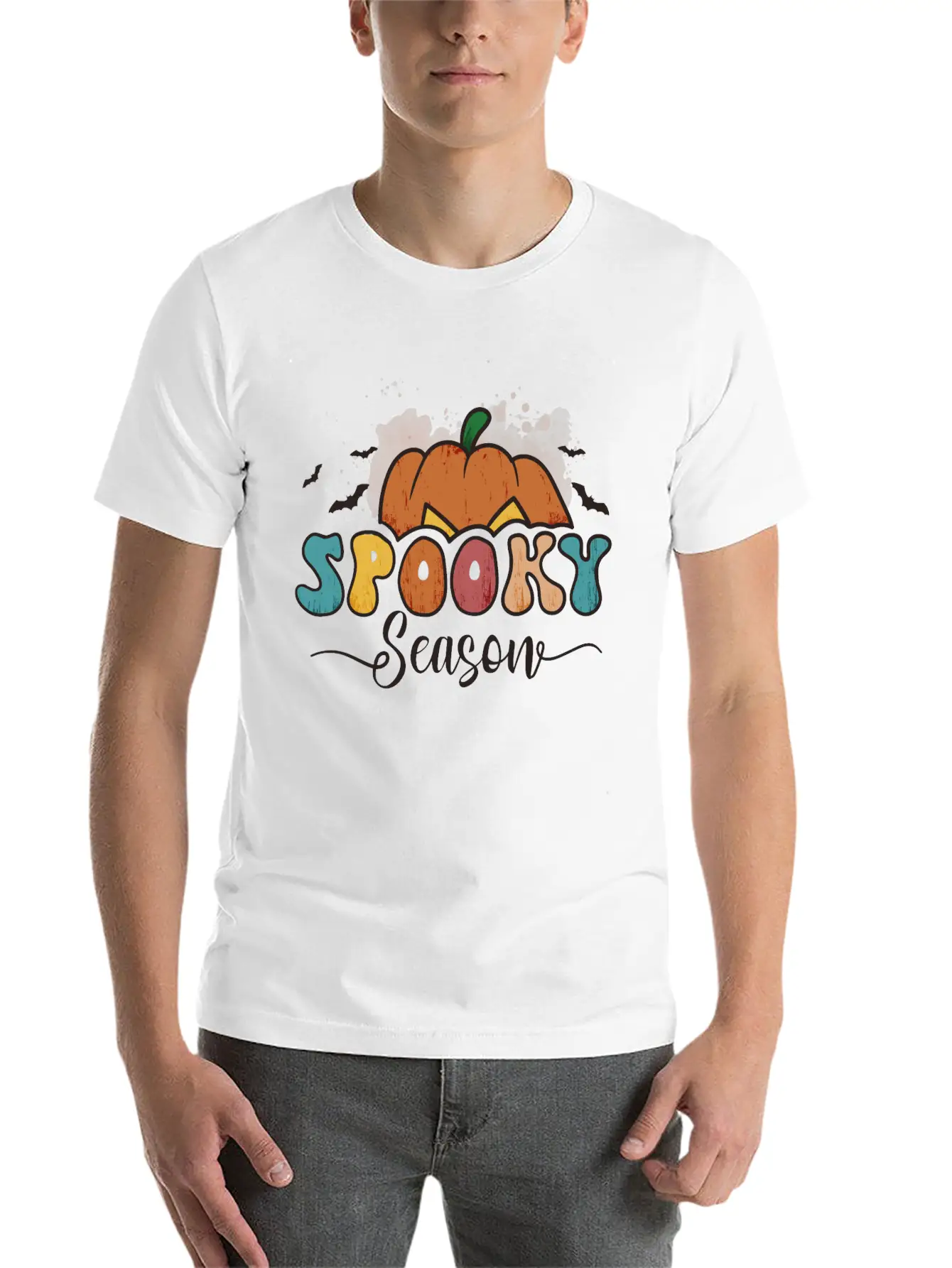 Cute Halloween Spooky Season Unisex Casual T-Shirt – Clean Design For Daily Comfort