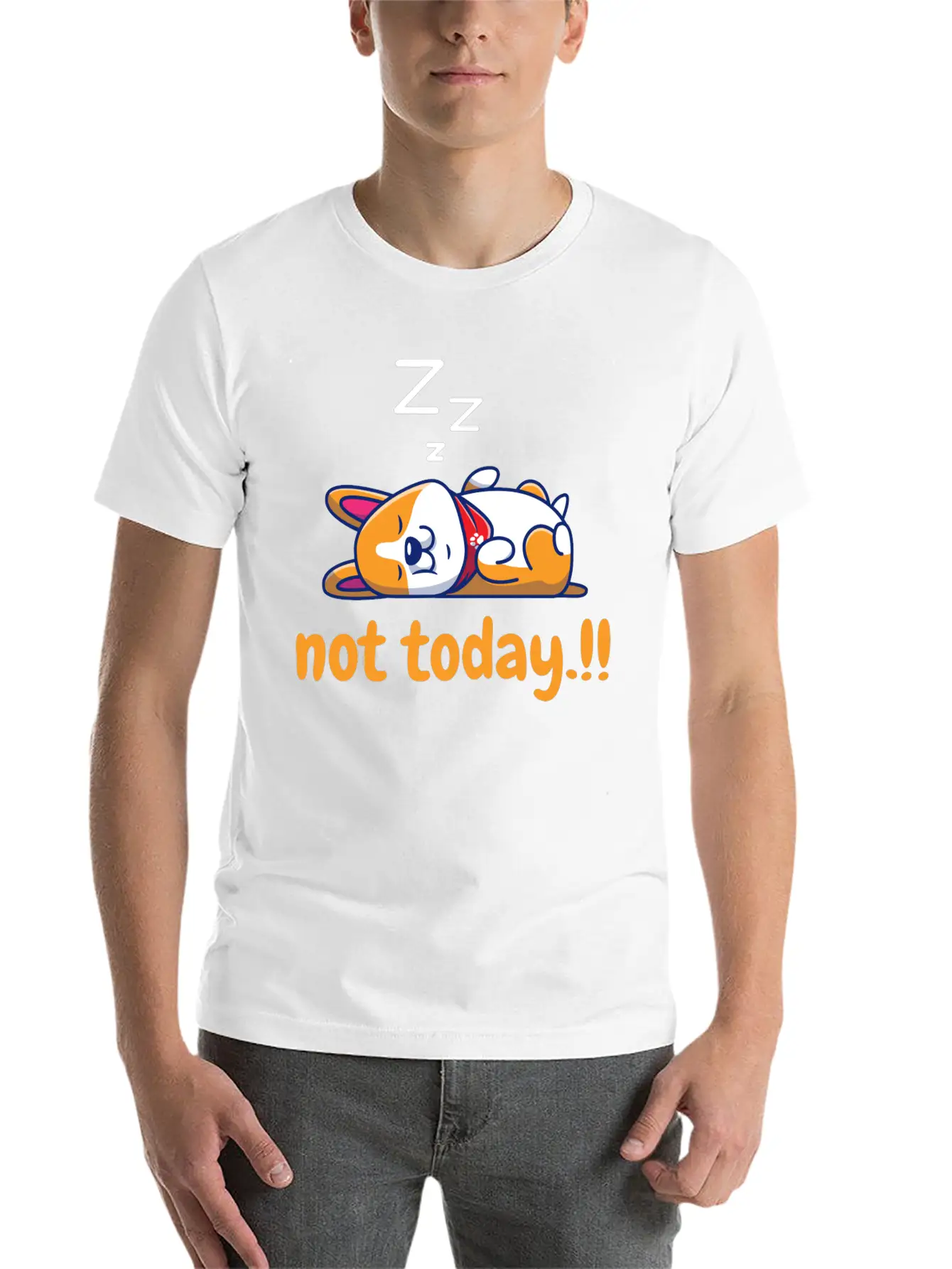 Cute Lazy Dog Comfortable Minimalist Graphic Tee – Summer Style Essential