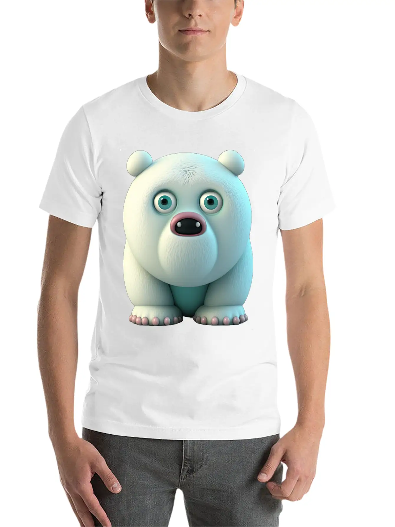 Cute Little Icebear Comic Character Stylish Everyday T-Shirt – Unisex Basic Cotton Tee