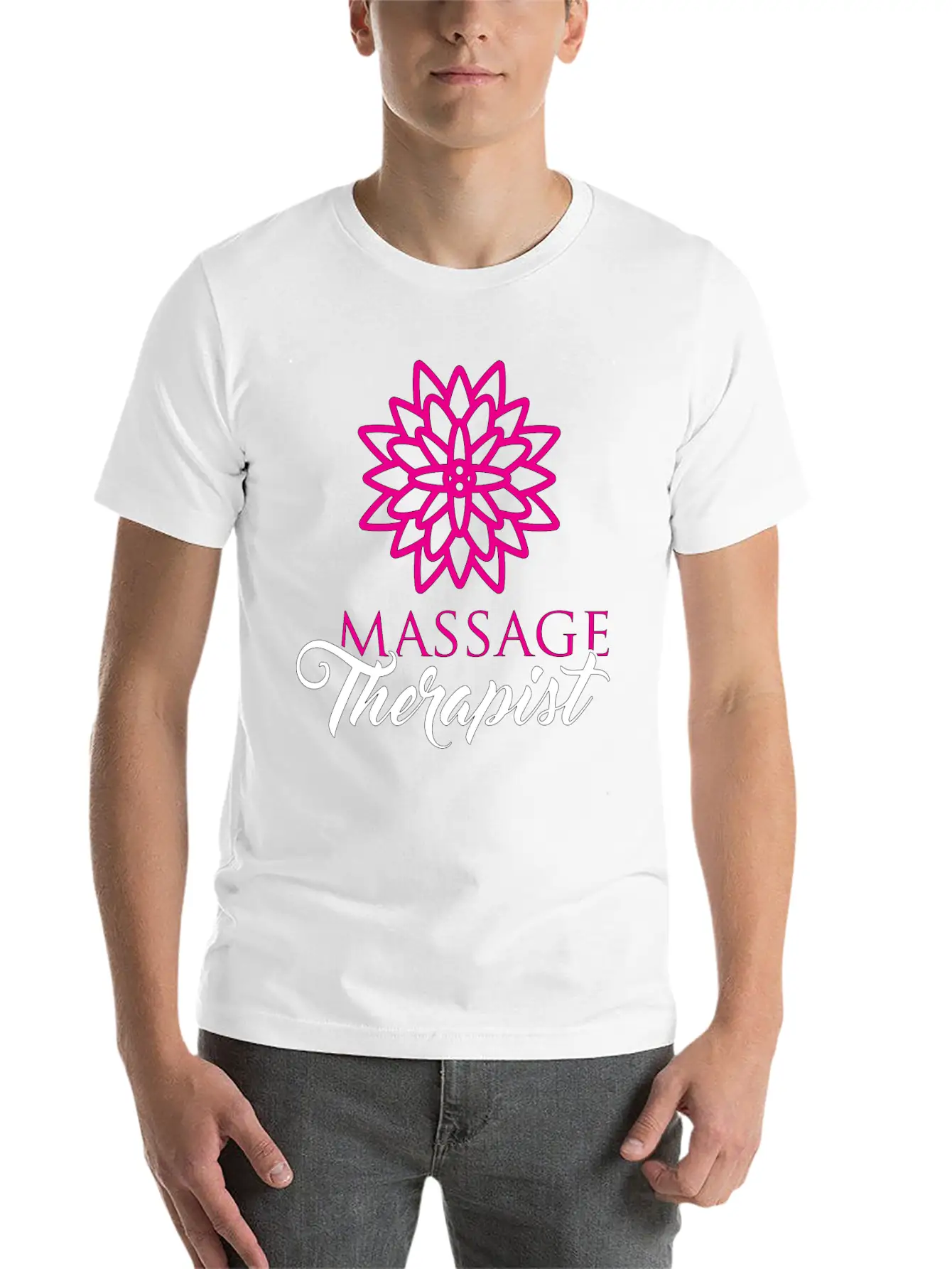 Cute Massage Therapist Product Flower Gifts For Unisex Short Sleeve Soft Cotton T-Shirt – Casual Everyday Wear