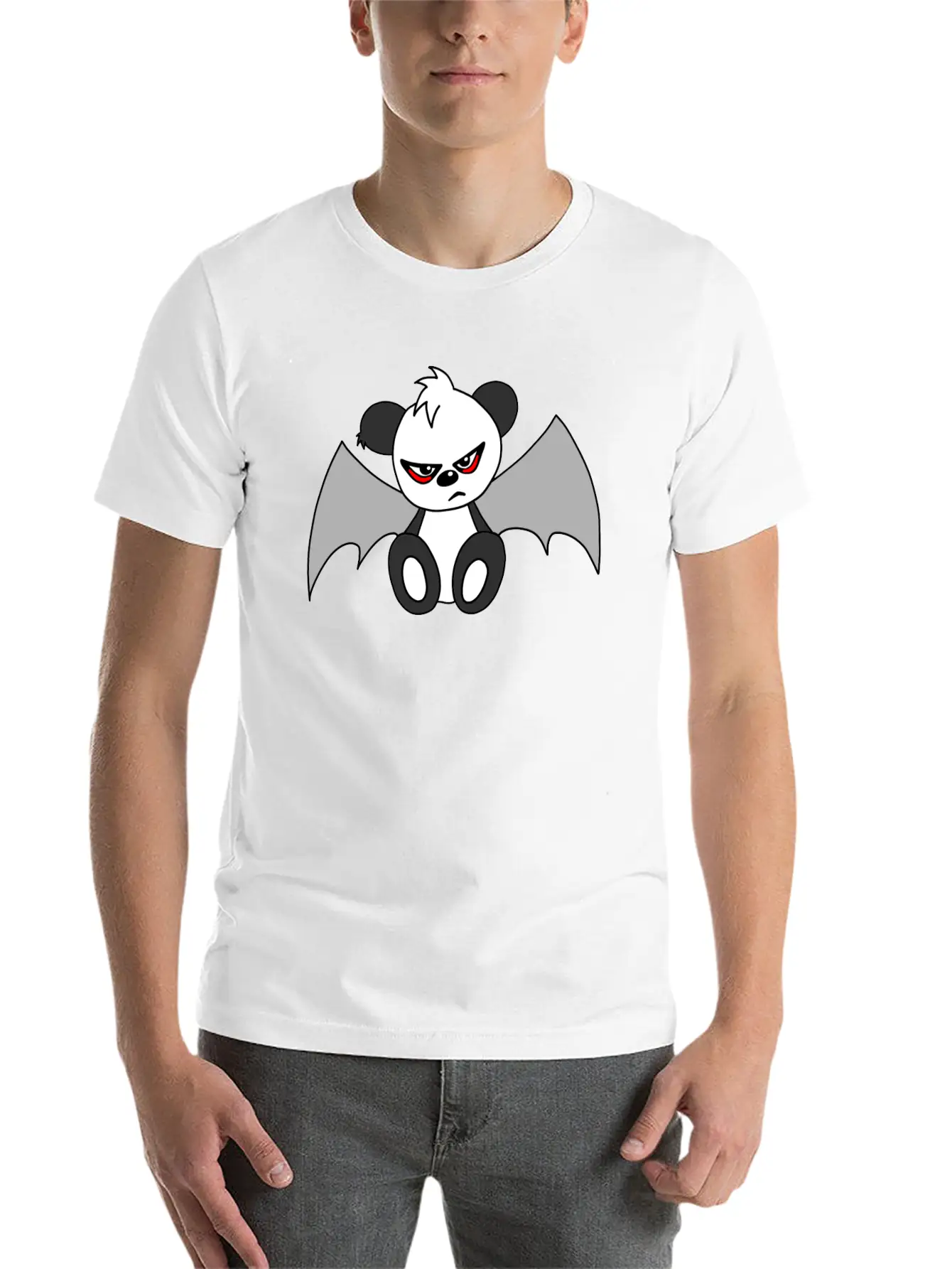 Cute Sad Gothic Panda Timeless Short Sleeve Tee – Comfy And Minimalist Design
