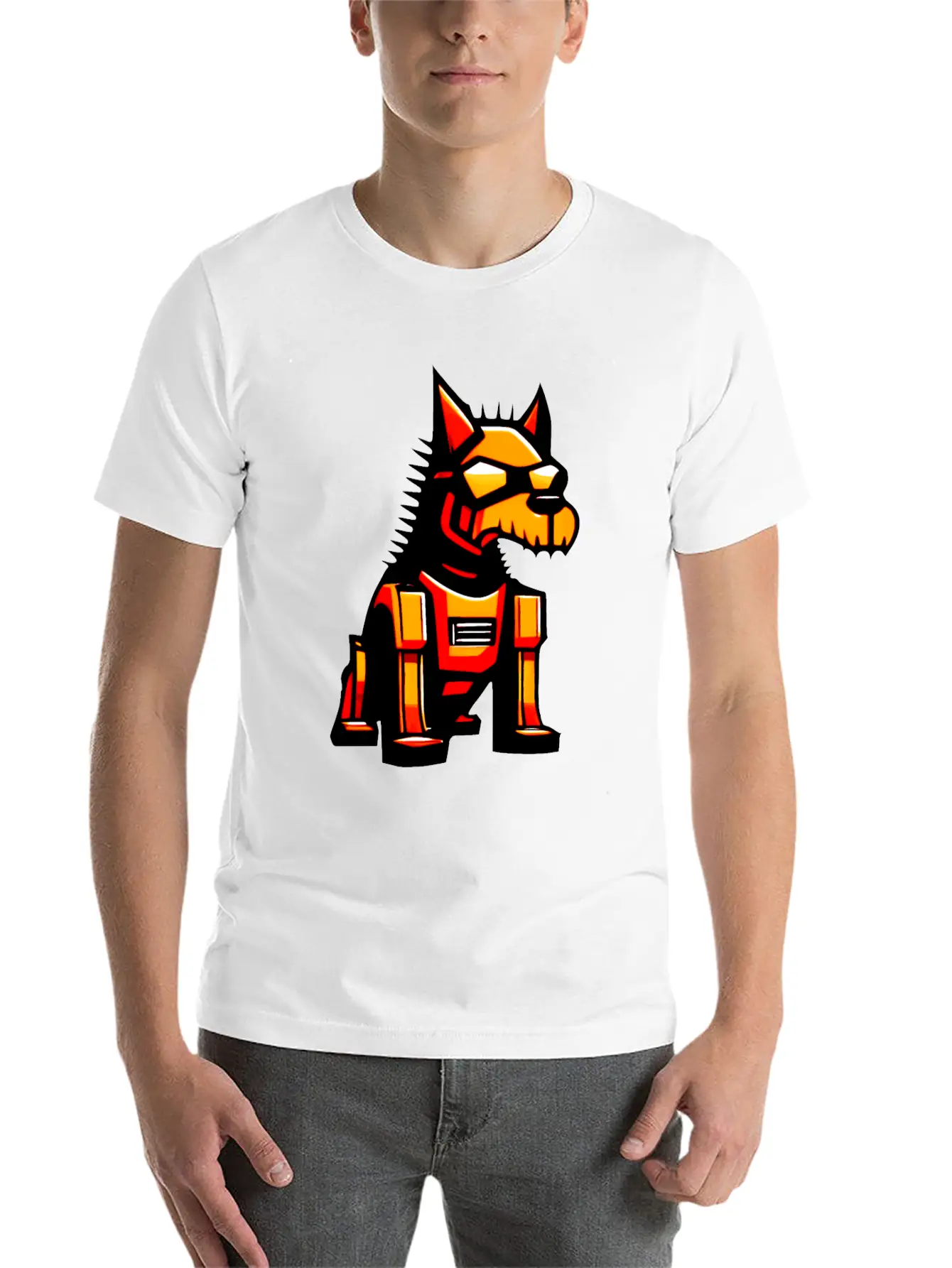 Cyber Dog - Colorful Graphic Stylish Everyday T-Shirt – Unisex Basic Cotton Tee