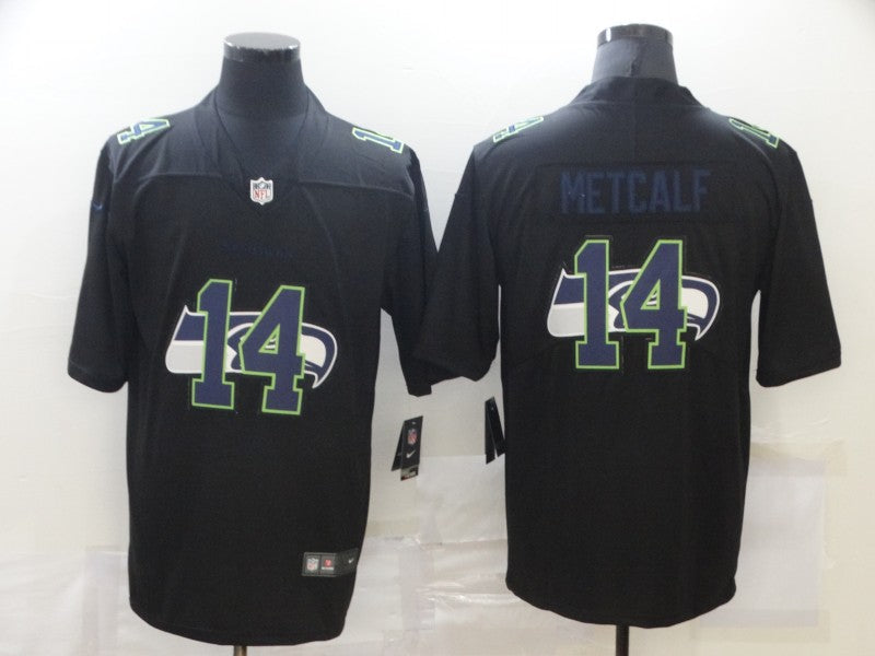 Men's Seattle Seahawks DK Metcalf #14 Black Authentic Game Jerseys