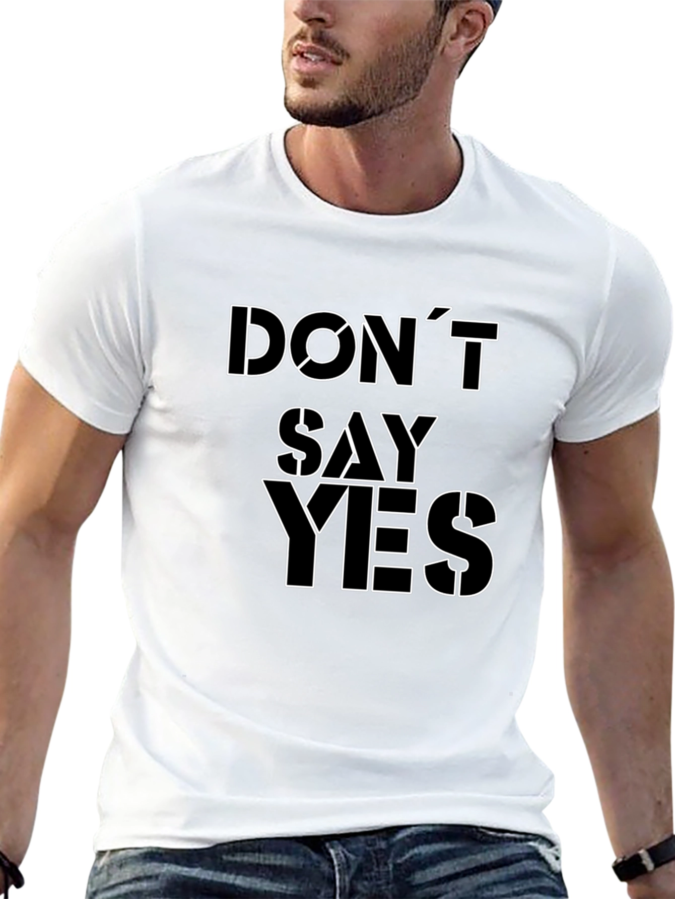 Dont Say Yes Graphic Tee - Black Cotton T-Shirt