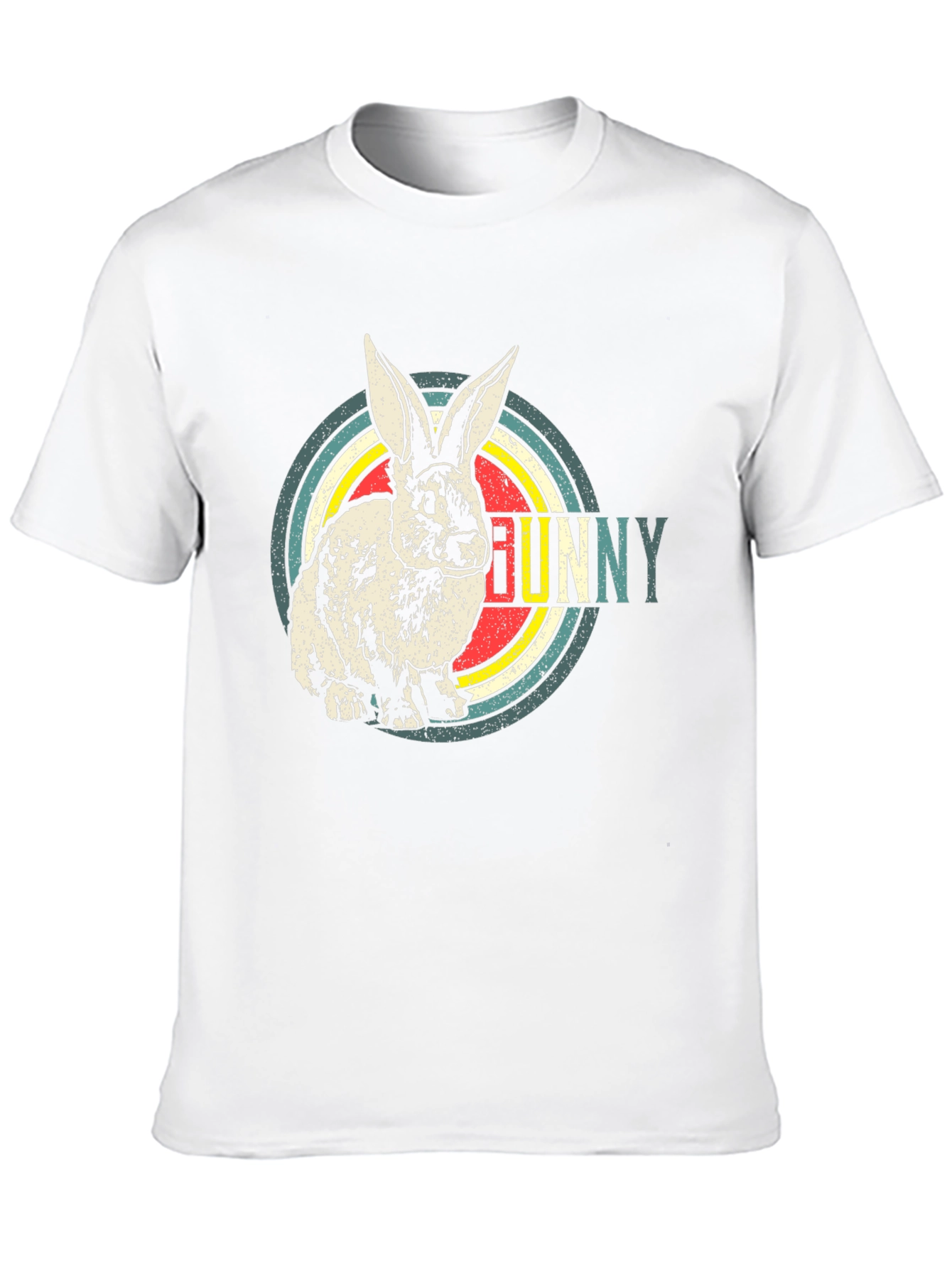 Retro Bunny Graphic T-Shirt - Mens Black Cotton Tee