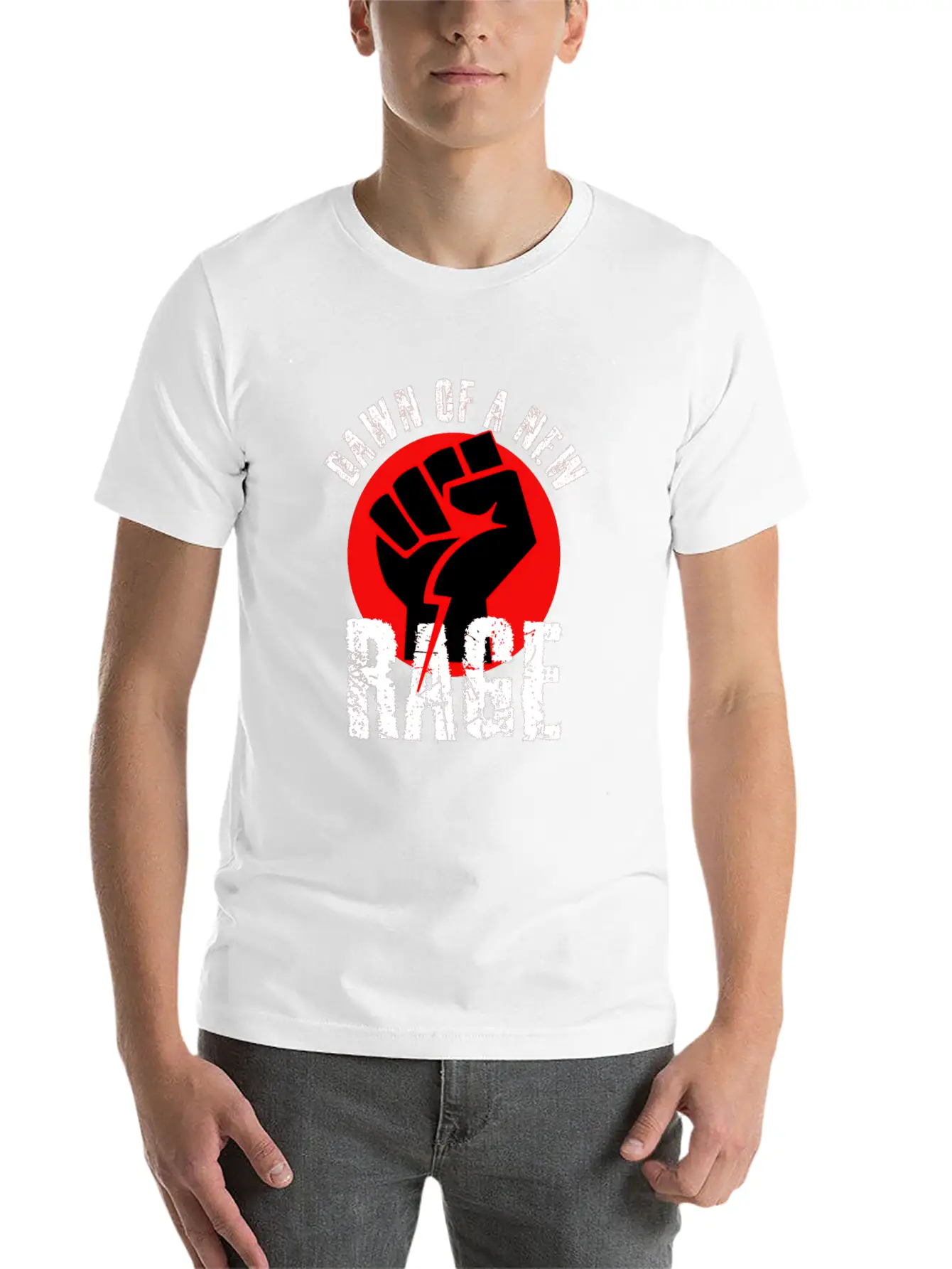 Dawn Of A New RAGE Civil Rights Retro Fist Design Basic Graphic T-Shirt – Daily Comfort In Soft Cotton