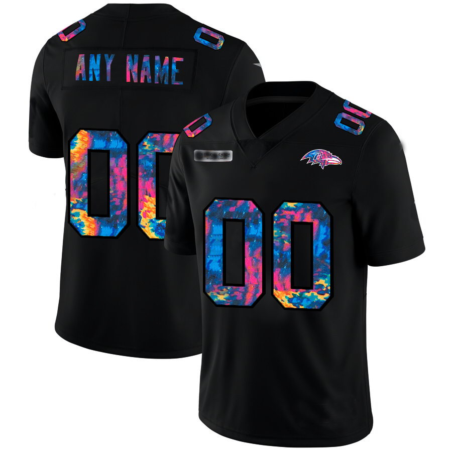 Custom1 Baltimore Ravens Multi-Color Black 2020 Crucial Catch Vapor Untouchable Limited Jerseys Stitched American Football Jerseys