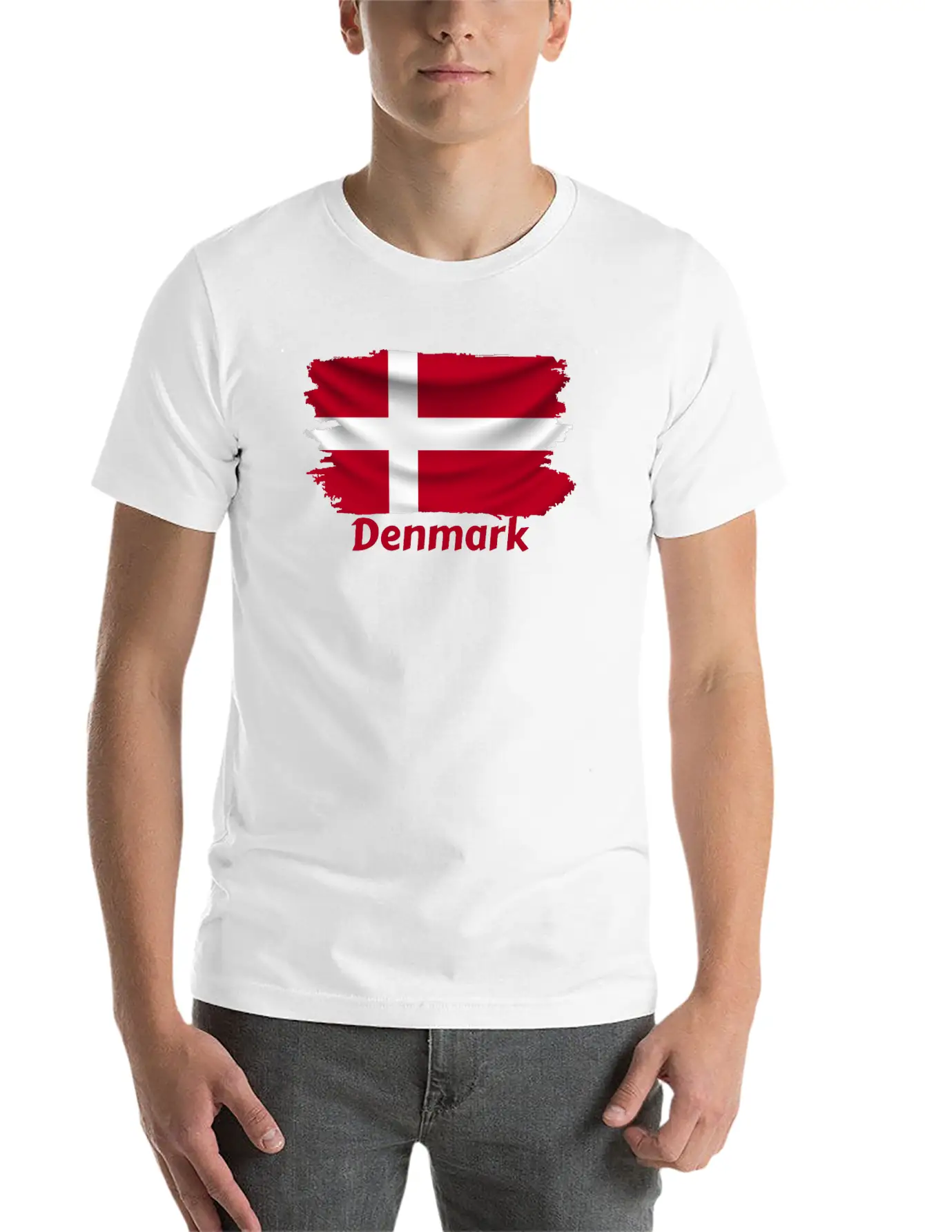 Denmark Flag Stylish Everyday T-Shirt – Unisex Basic Cotton Tee