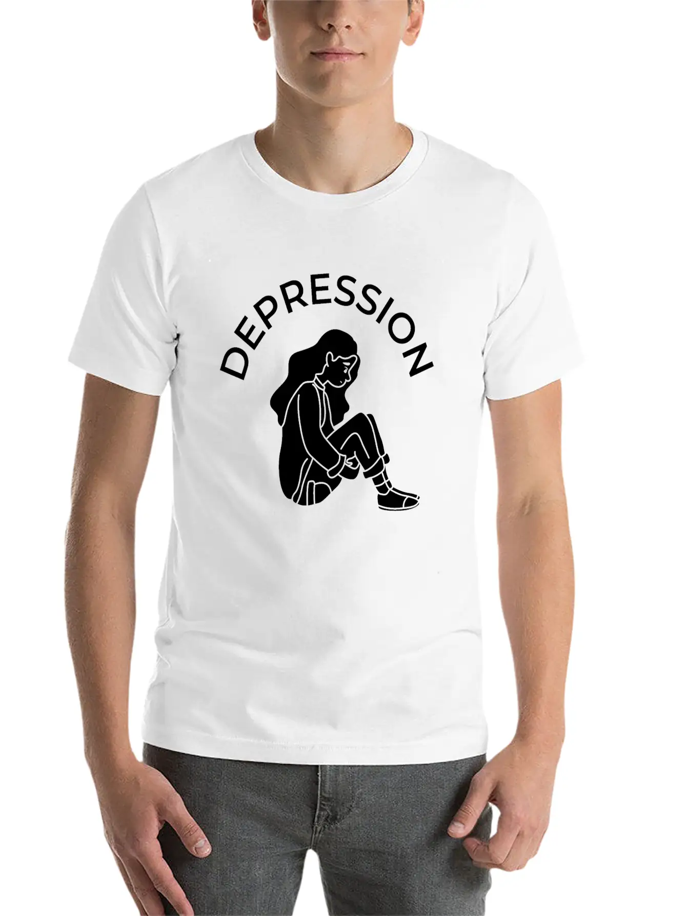 Depression Stylish Everyday T-Shirt – Unisex Basic Cotton Tee