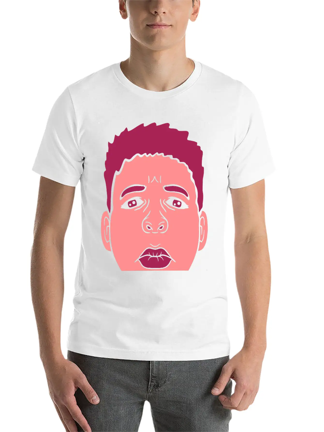 Design Kiss Mouth Sad Comfortable Minimalist Graphic Tee – Summer Style Essential
