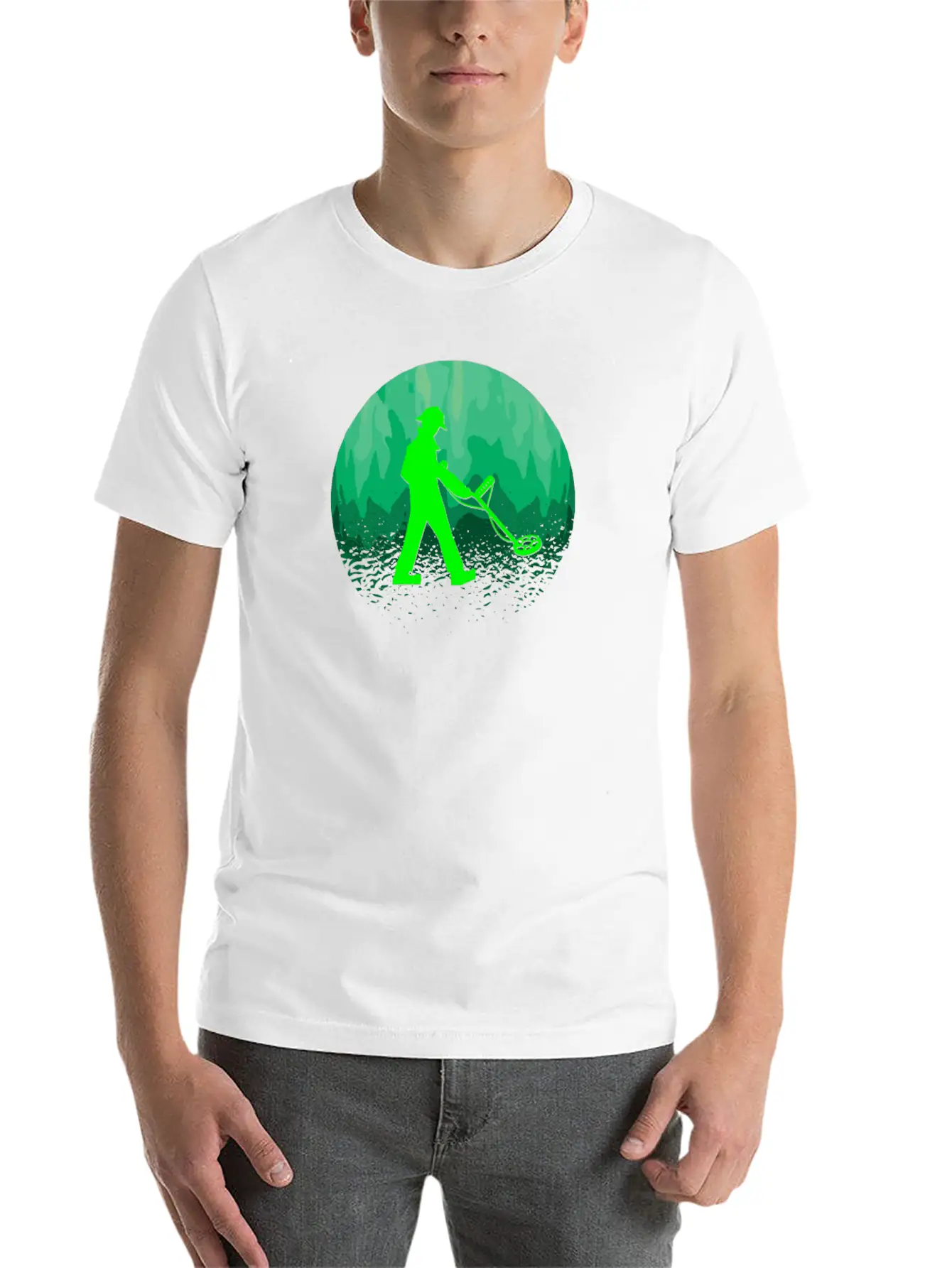 Detectorists Detecting Forest Detectoring Stylish Everyday T-Shirt – Unisex Basic Cotton Tee