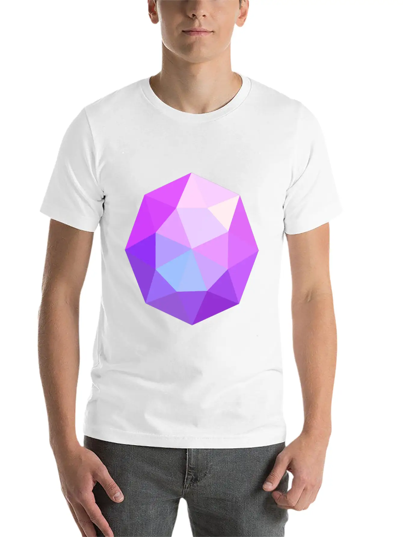 Diamond Geometric Pink Comfortable Minimalist Graphic Tee – Summer Style Essential