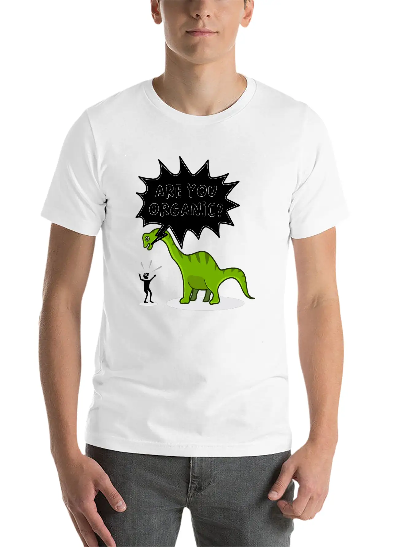 Dinosaur Organic Funny Saying Dino Essential Unisex Summer Tee – Soft Cotton Casual Fit