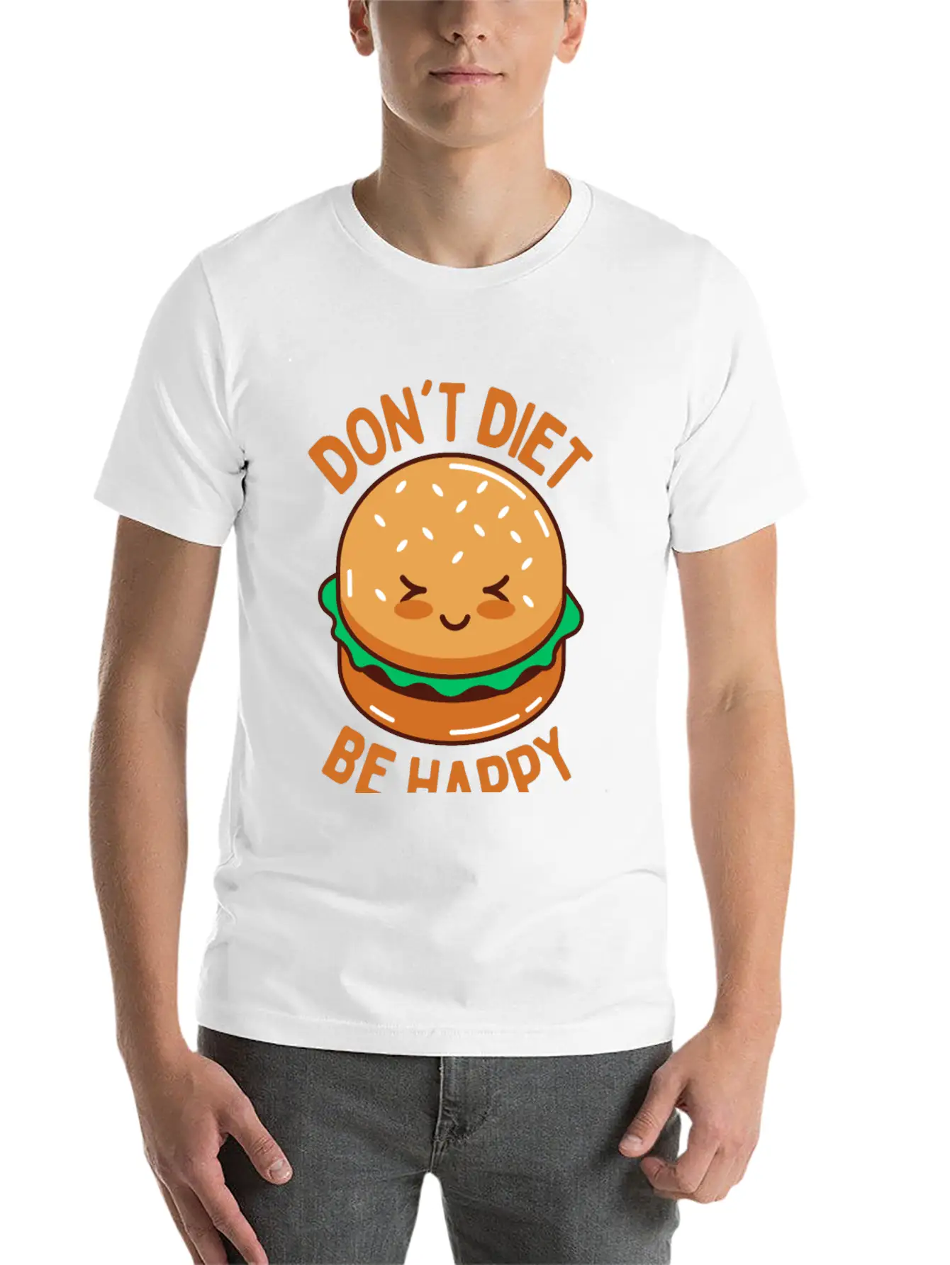 Do Not Diet Be Happy Timeless Short Sleeve Tee – Comfy And Minimalist Design