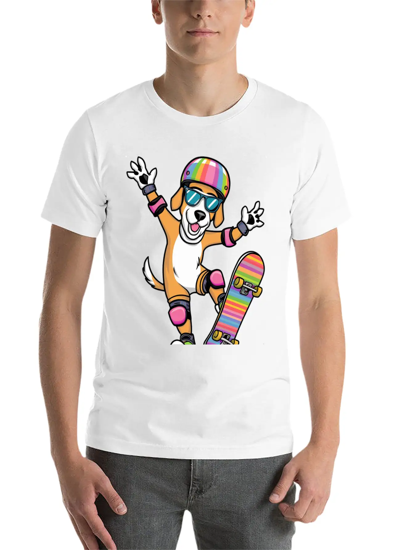 Dog SKATEBOARD Basic Graphic T-Shirt – Daily Comfort In Soft Cotton