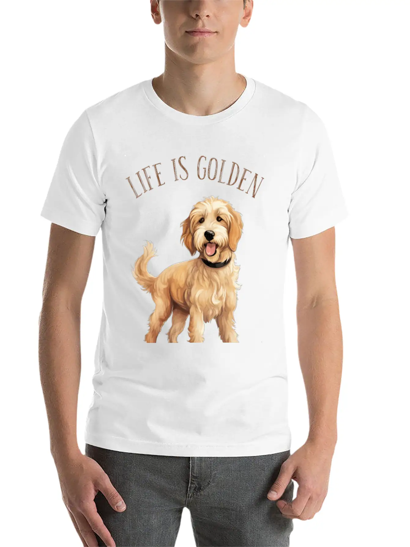 Dogs Lovers, Life Is Golden, With My Doodle Dogs Timeless Short Sleeve Tee – Comfy And Minimalist Design