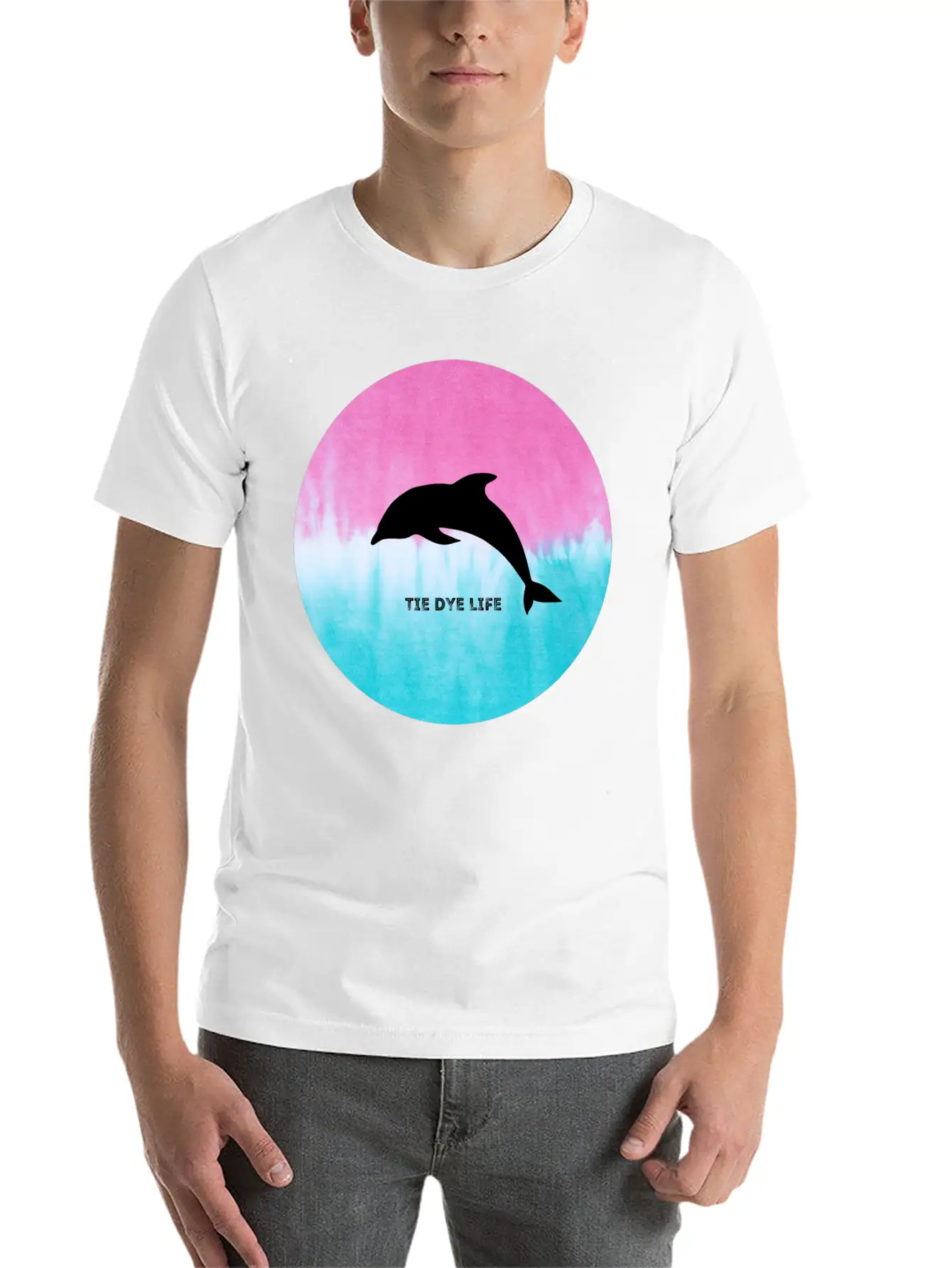Dolphin Tie Dye Life Basic Graphic T-Shirt – Daily Comfort In Soft Cotton