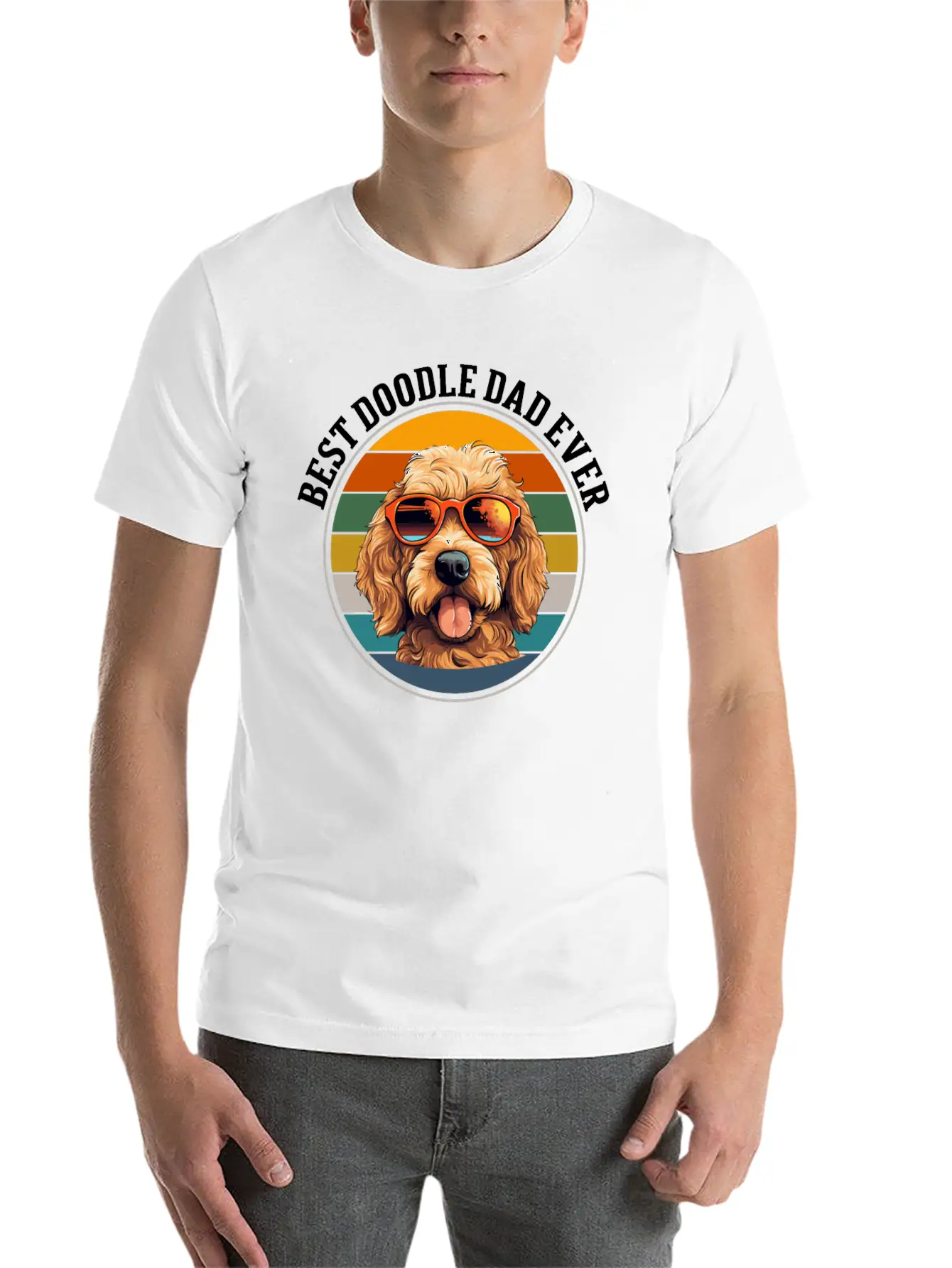 Doodle Dog Dad Basic Graphic T-Shirt – Daily Comfort In Soft Cotton