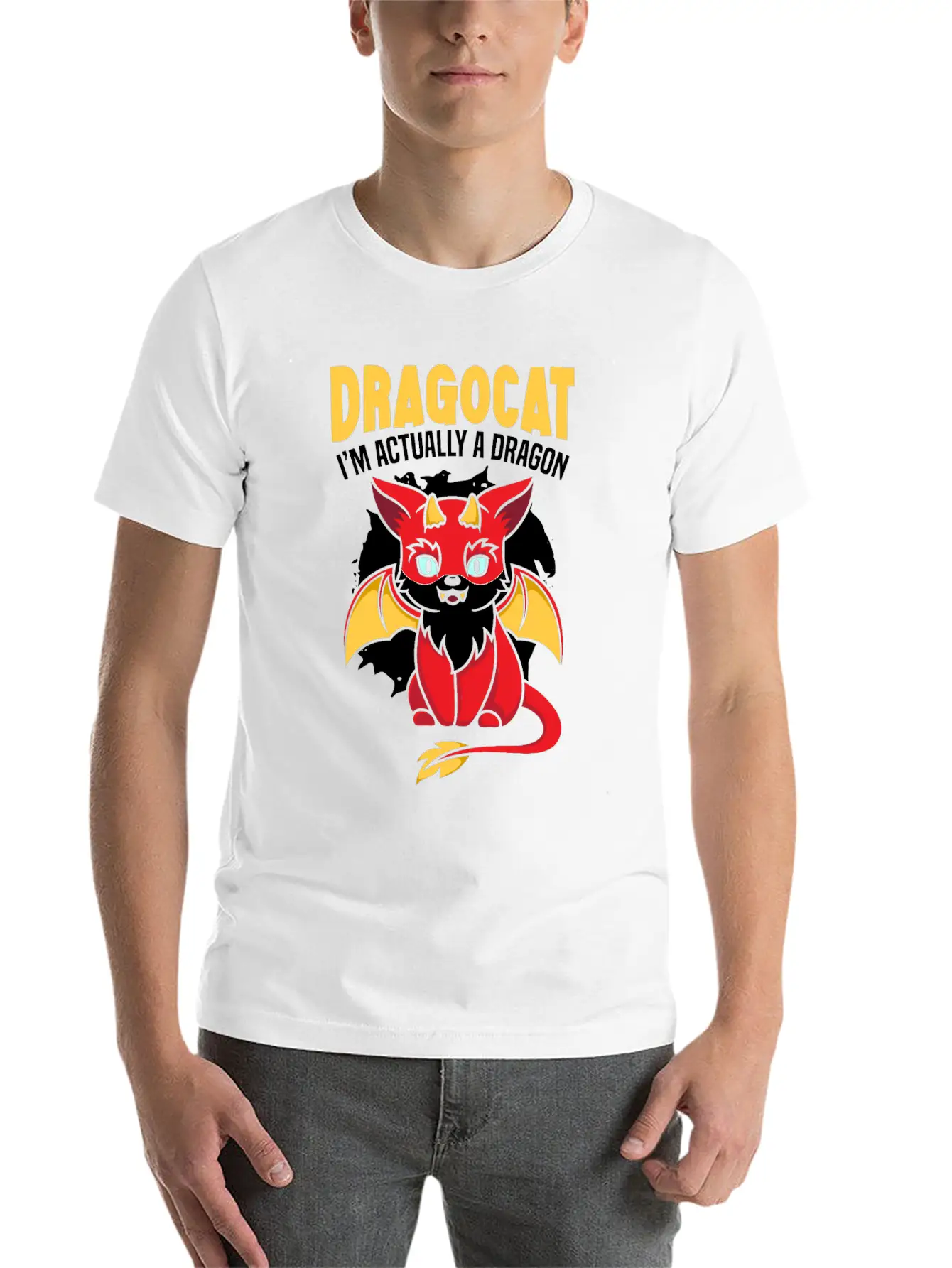 Dragocat I'm Actually A Dragon Cat Dragon Lover Comfortable Minimalist Graphic Tee – Summer Style Essential